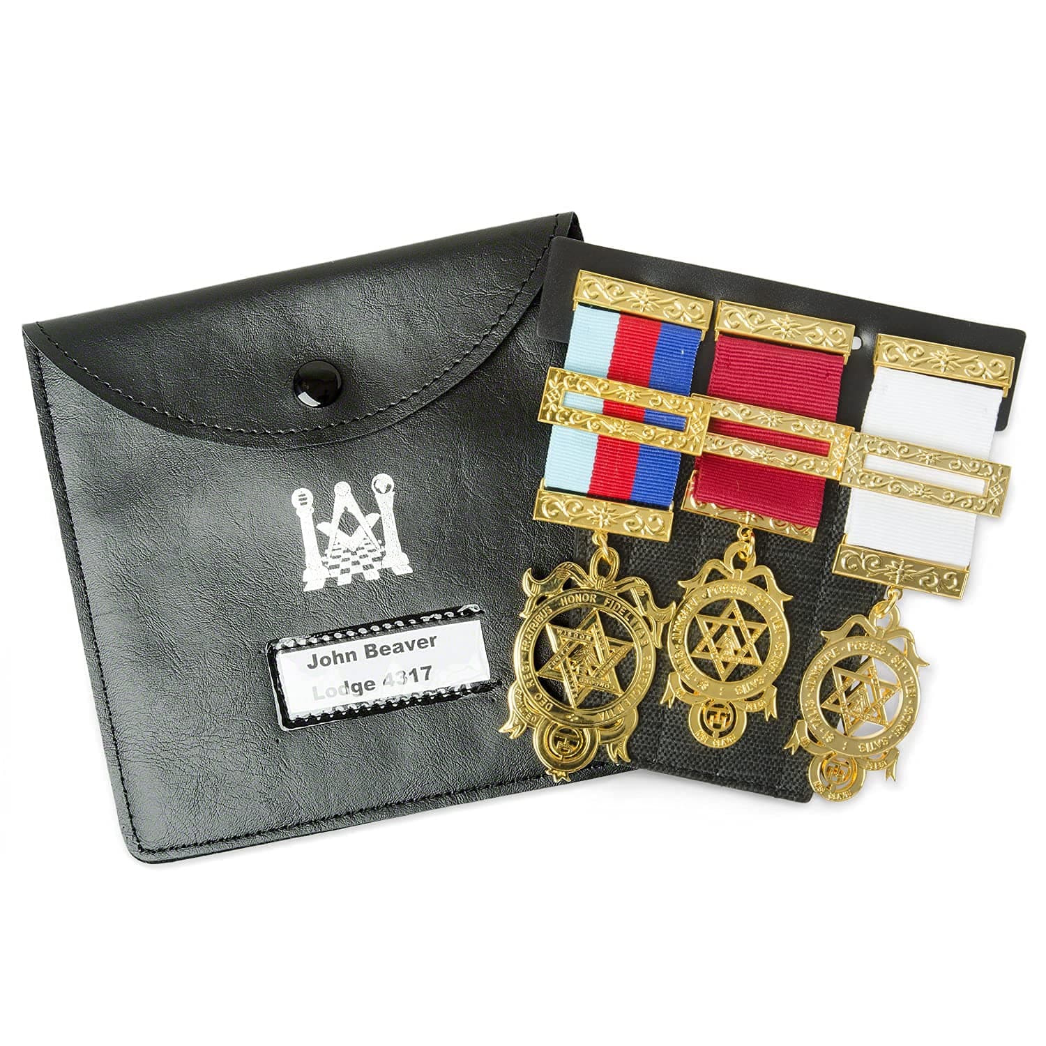 THE MASONIC COLLECTION Regalia Leather Pocket Jewel Holder and Wallet