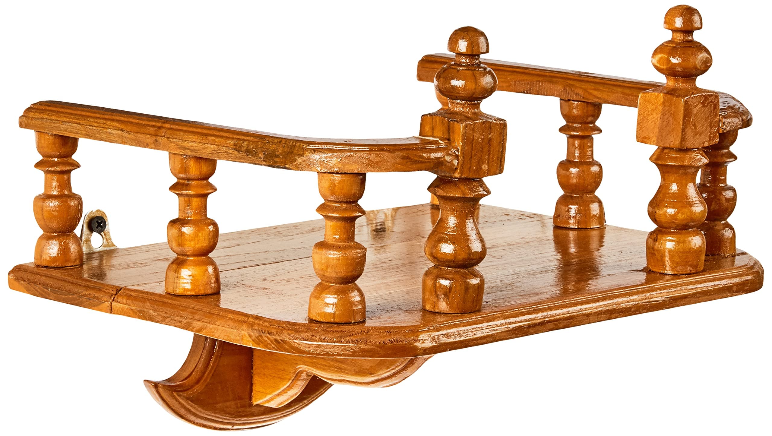 GABUR ThaiArtCraft Buddha Shelf Statue Stand Wall Rack Teak Wood Asian Style 10 Inches