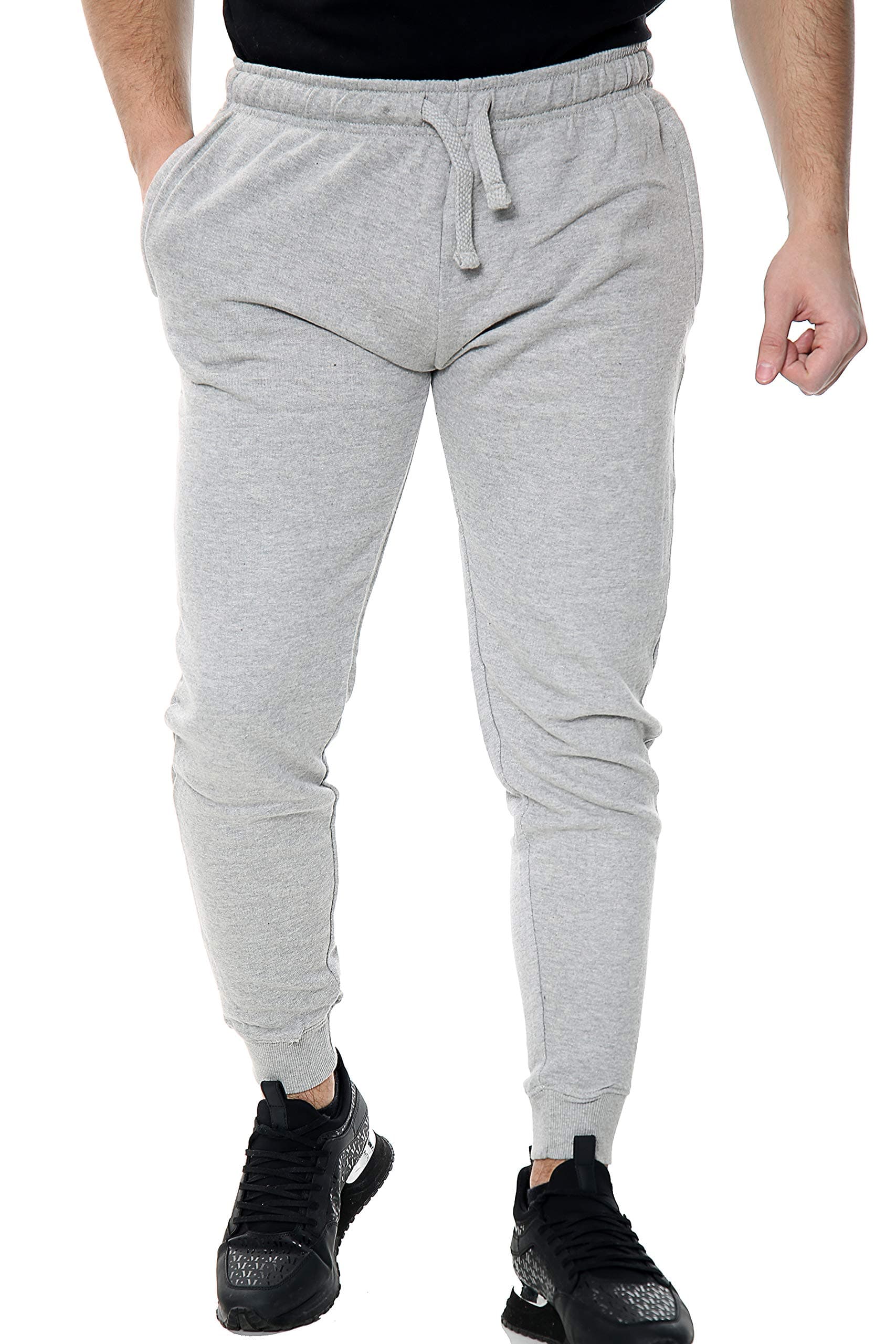 CELEBMODELOOKMens Joggers Slim Fit Tracksuit Bottoms Gym Sweatpants Jogging Bottoms Running Trousers French Terry Fleece Ribbed Workout Cuffed Ankle Casual Bottom Men Trouser Fashiongyal ® AB13