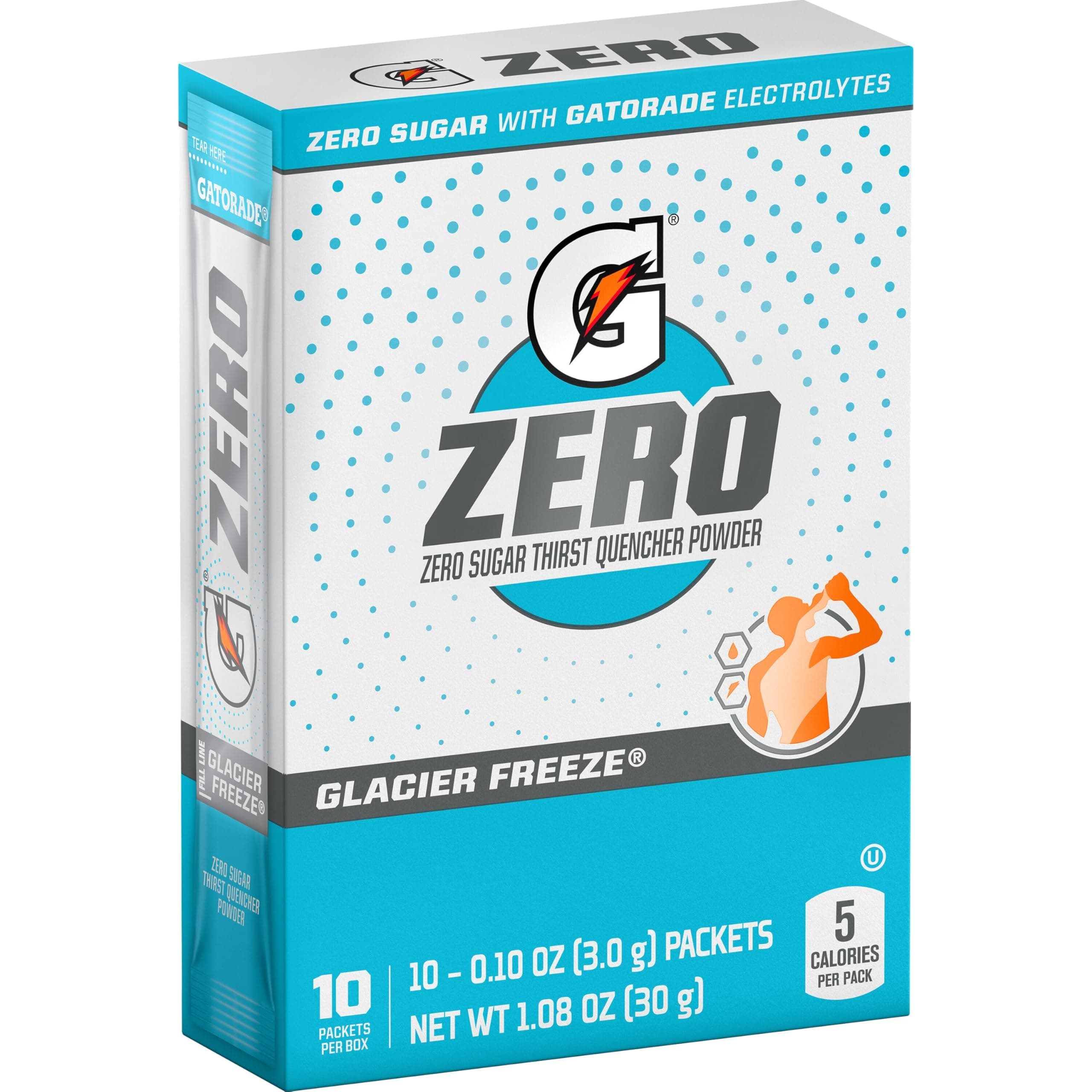 G Zero Powder, Glacier Freeze, 0.10oz Packets (120 Pack)