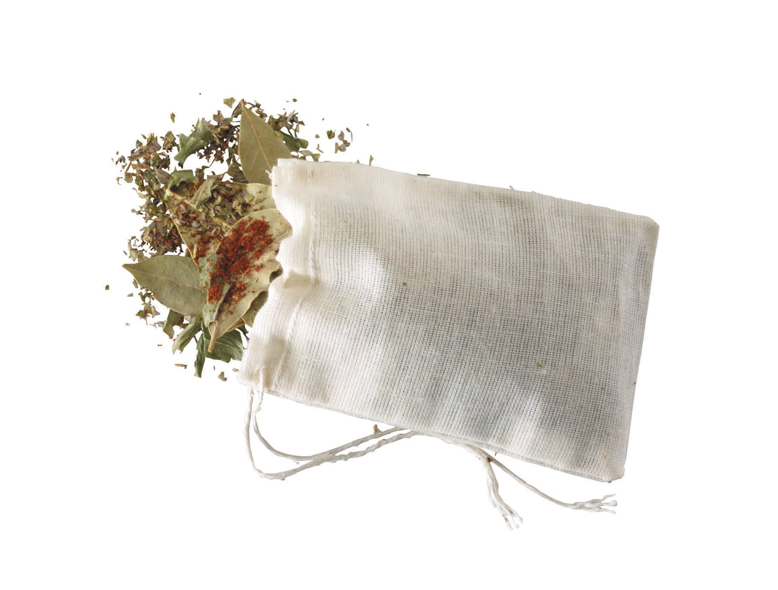 Home Made Spice Bags for Cooking, Cotton, Pack of 4 Reusable Bouquet Garni Infuser Bags