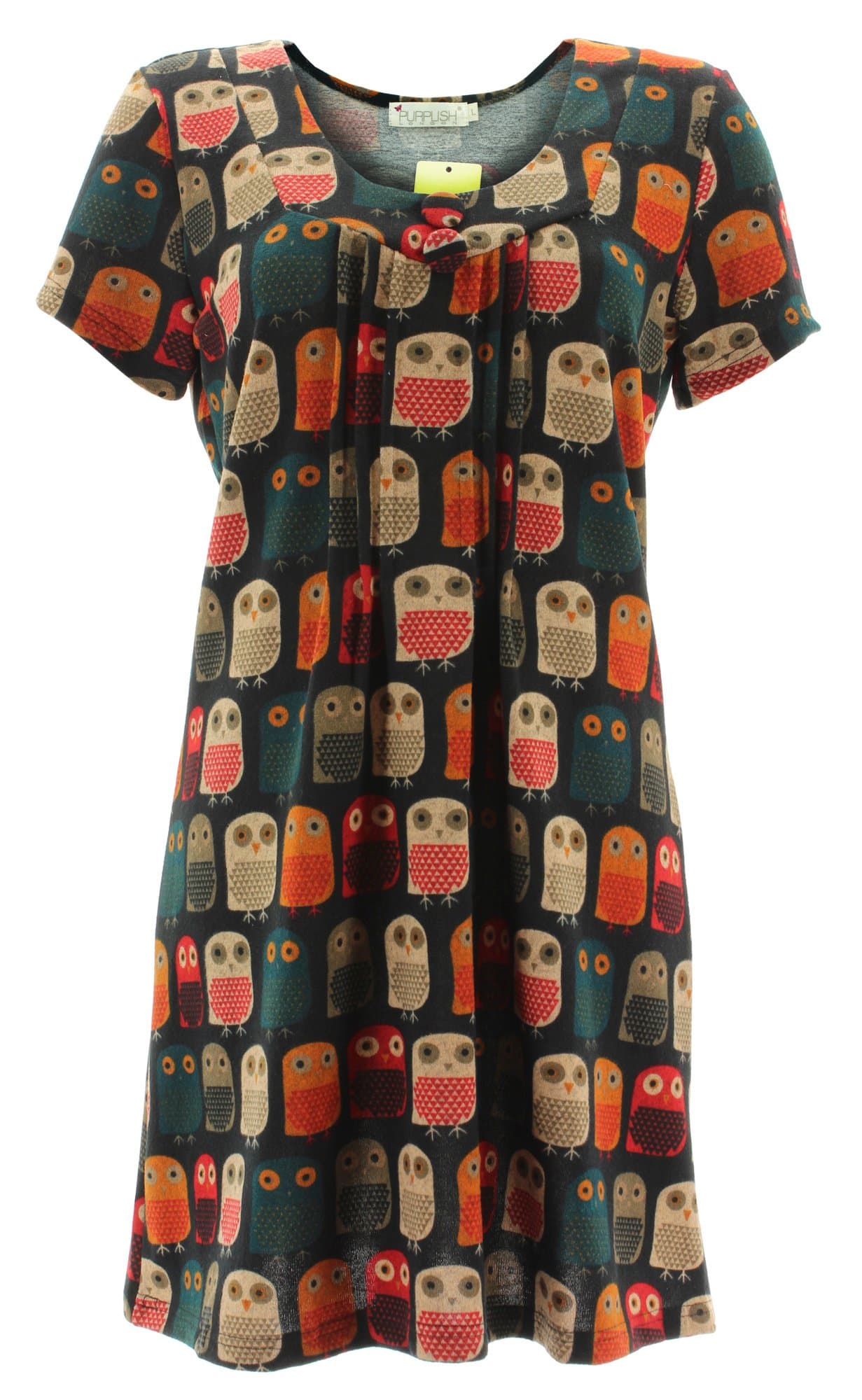 Purplish Little Owls Dress 9001 Knitted Dress