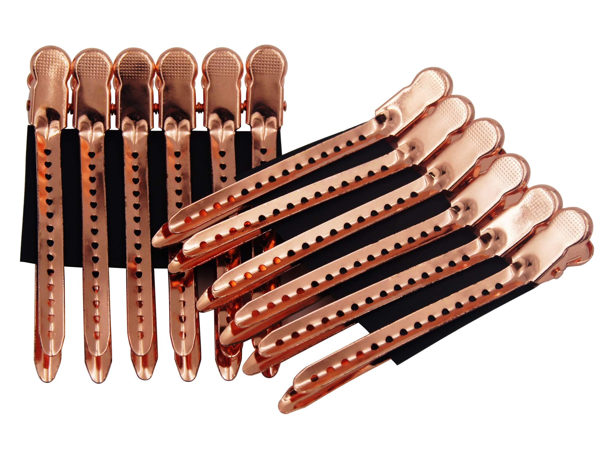 12Pcs Dividing Duck Bill Clips, Clamp Hair Styling Clips Hairpin Metal Hairdressing Sectioning For Salon Styling Tools (Rose Gold)