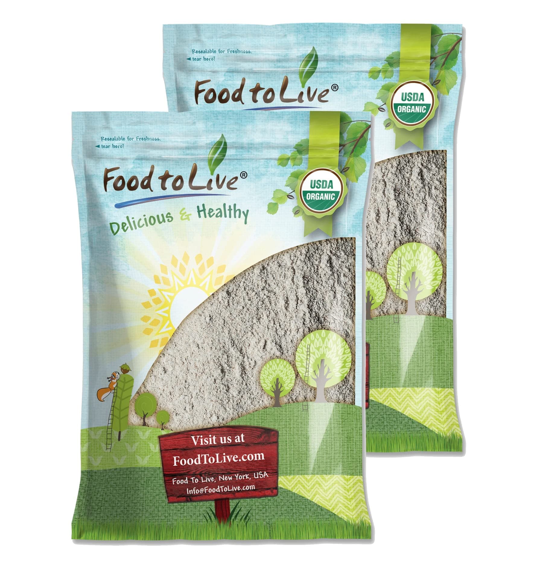 Food to Live Organic Dark Rye Flour, 16 Pounds – Whole Grain, Non-GMO, Stone Ground, Kosher, Raw, Vegan, Bulk, Great for Baking Bread, Product of the USA