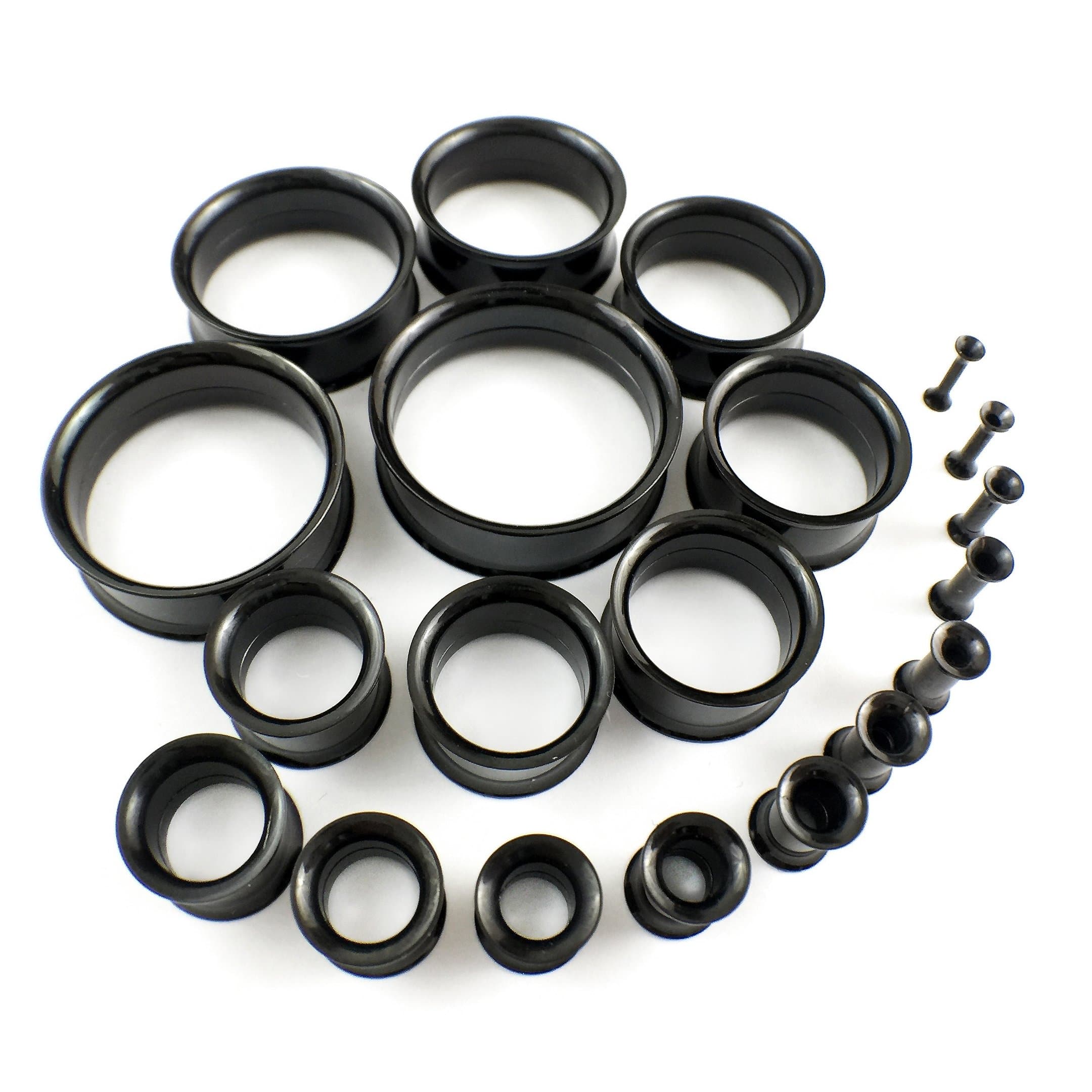 Ear Stretcher ShopBlack Surgical Stainless Steel Flesh Tunnels Double Flare Choose Your Size! Ear Plugs 316L Ear Expanders 10MM
