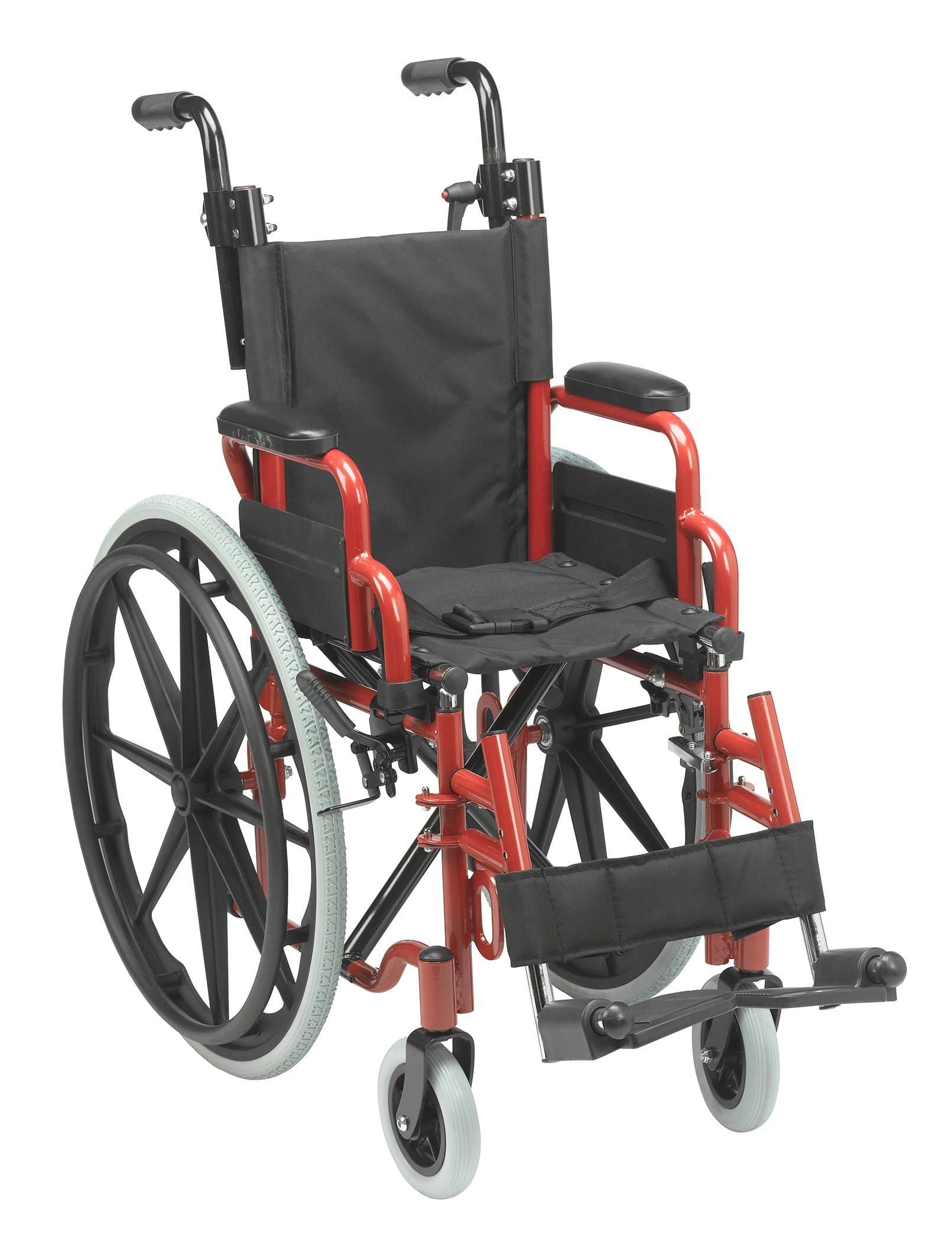 Wallaby Pediatric Folding Wheelchair, Red, 12 Inch