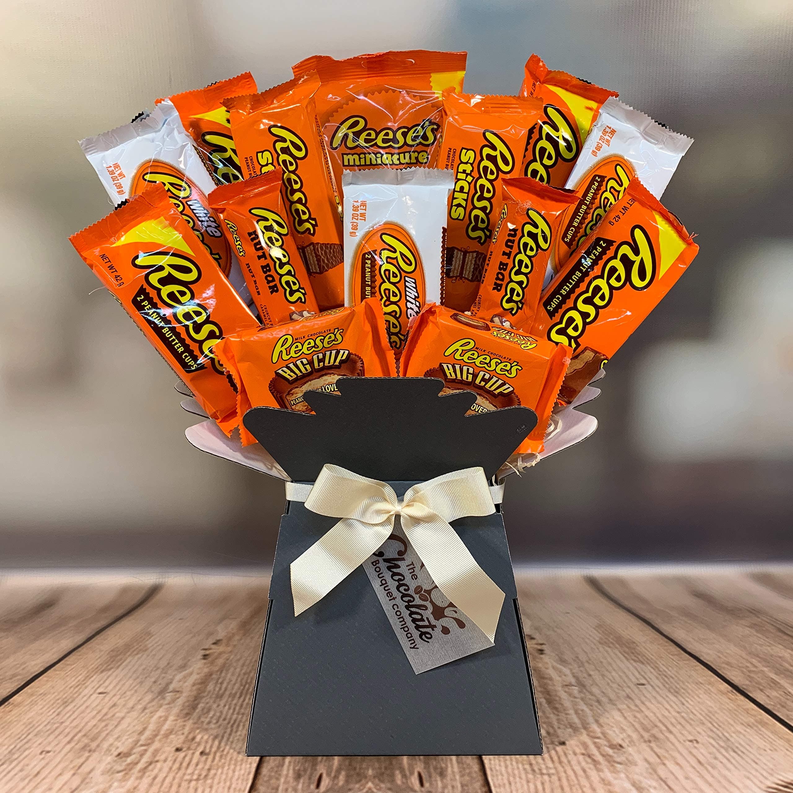 Reese's Peanut Butter Chocolate Bouquet, Peanut Butter, Chocolate, Sweet Hamper Tree