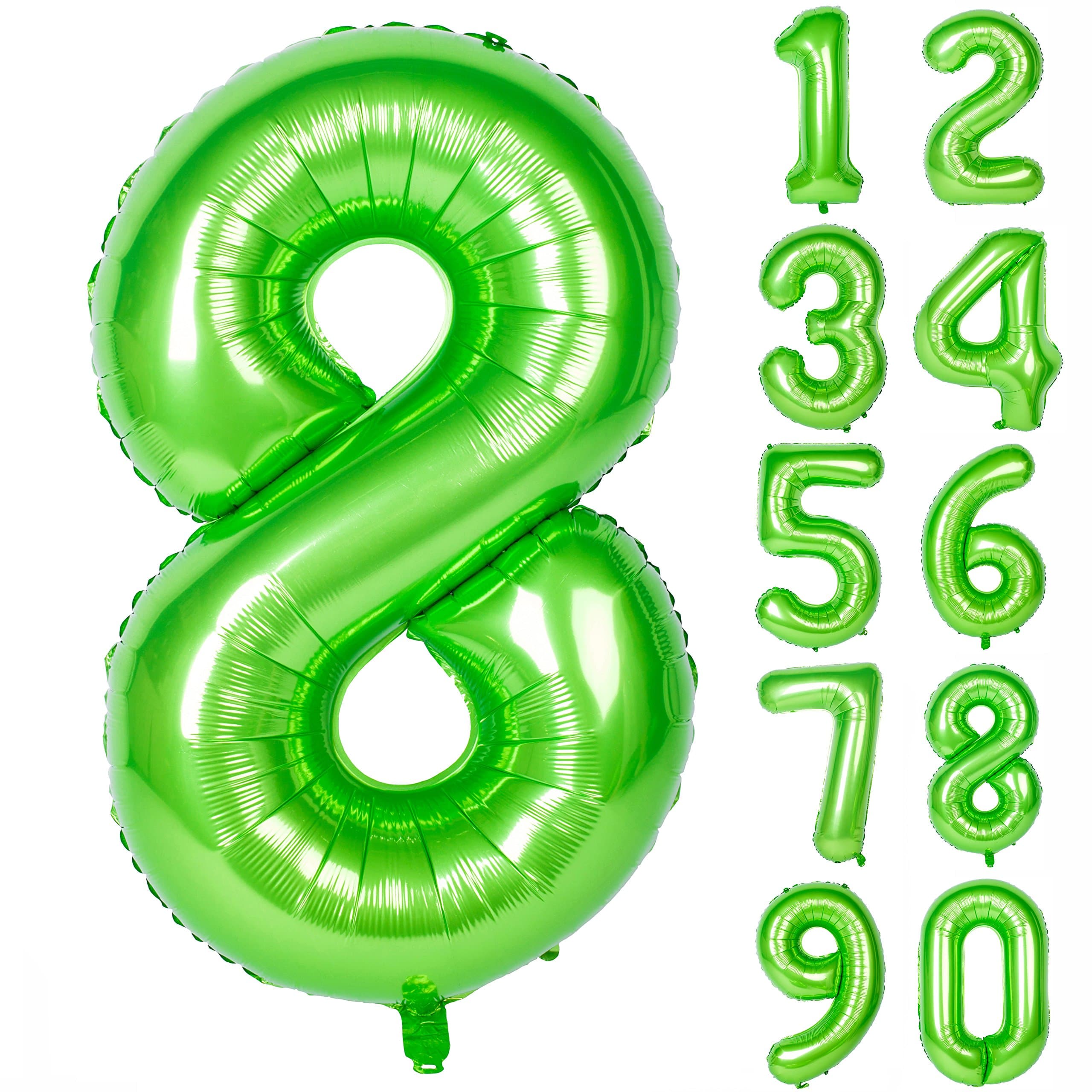 40 inch large green digital balloon number helium foil polyester film Jungle themed party birthday party anniversary decoration bright green digit 8