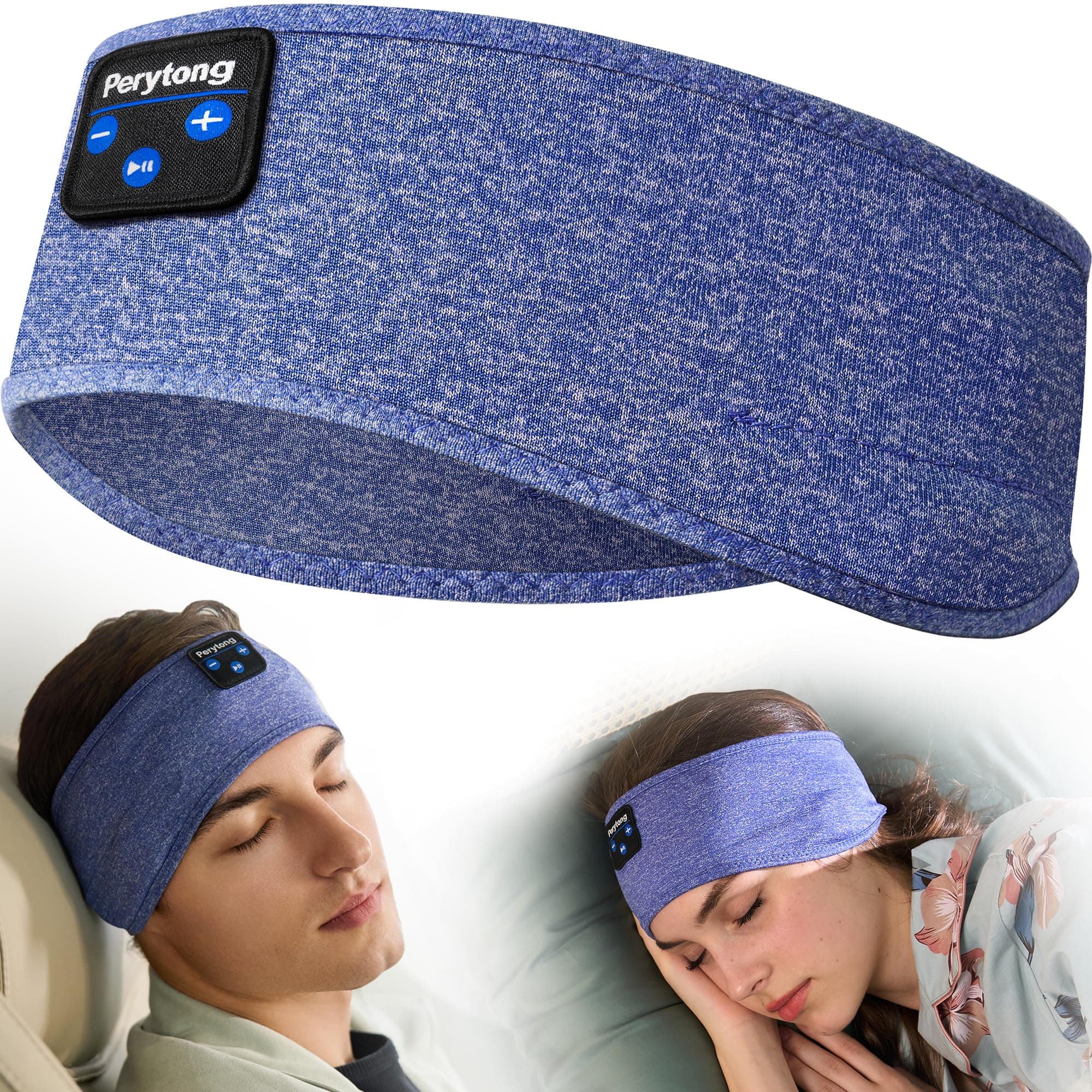 Perytong Sleep Headphones Bluetooth Sleeping Headband, Sleeping Headphones Music Sports Headphones Headband,Ultra-Soft Bluetooth Headband for Side Sleepers, Sleeping Gifts for Men Women