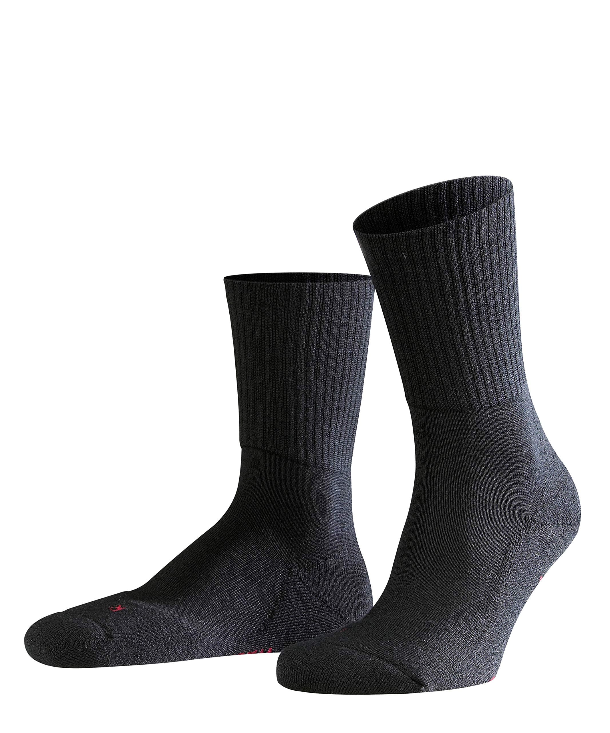 FALKEUnisex Adult Walkie Light Hiking Socks Merino Wool Black White More Colours For Men Women Warm Breathable Anti-Blister Plain Ribbed With Ultra-Light Cushioned Plush Sole 1 Pair