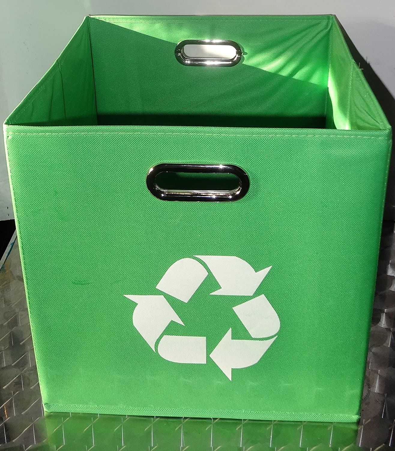 Alexi Ricci Green Folding Designer Recycle Bin 13x13 x 13 inch Ideal for Recycling of Newspapers - Magazines Office Papers Great for Office- Under Kitchen Sink - Dorm Room - Under Desk-