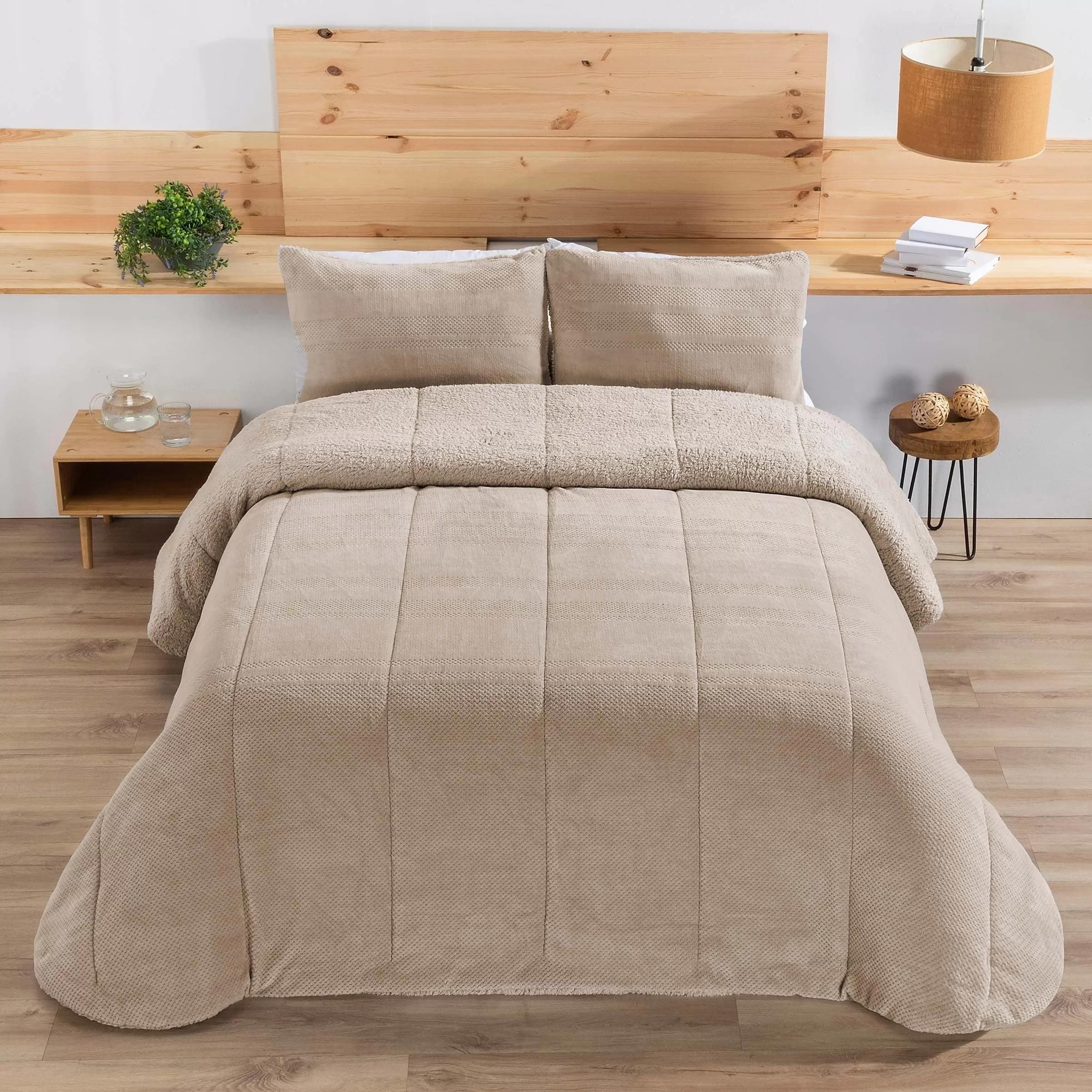 Sherpa Comforter | RISO | Manterol - Softness and Warmth for The Winter (Camel, 180 CM)