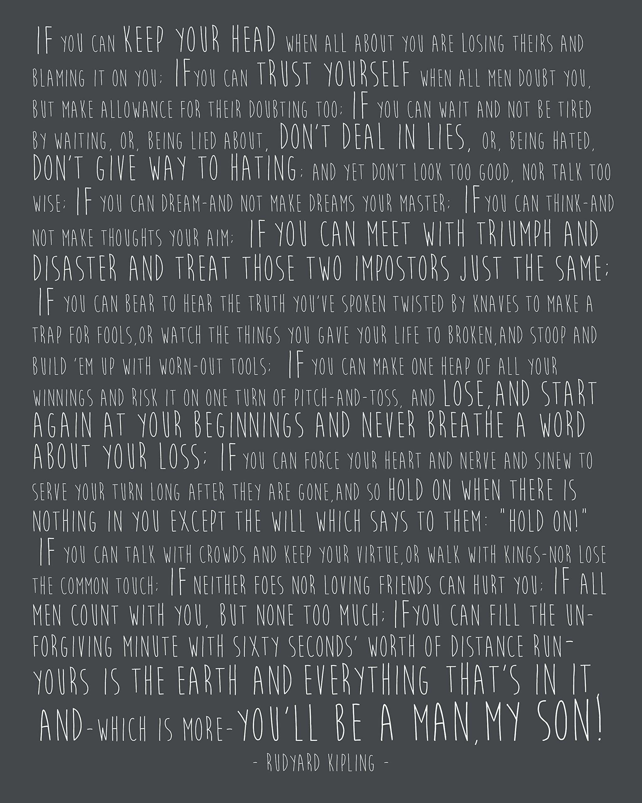 Rudyard Kipling If Quote Print