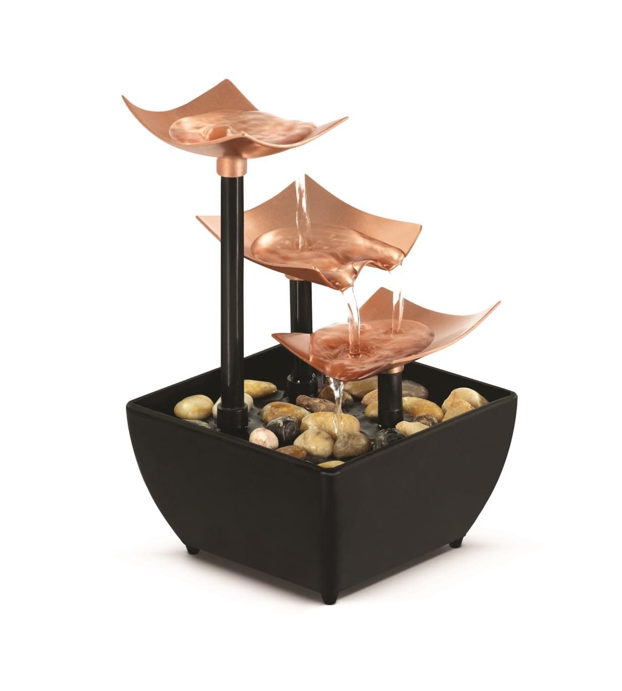 Tabletop Water Fountain, Resin Plastic, Golden