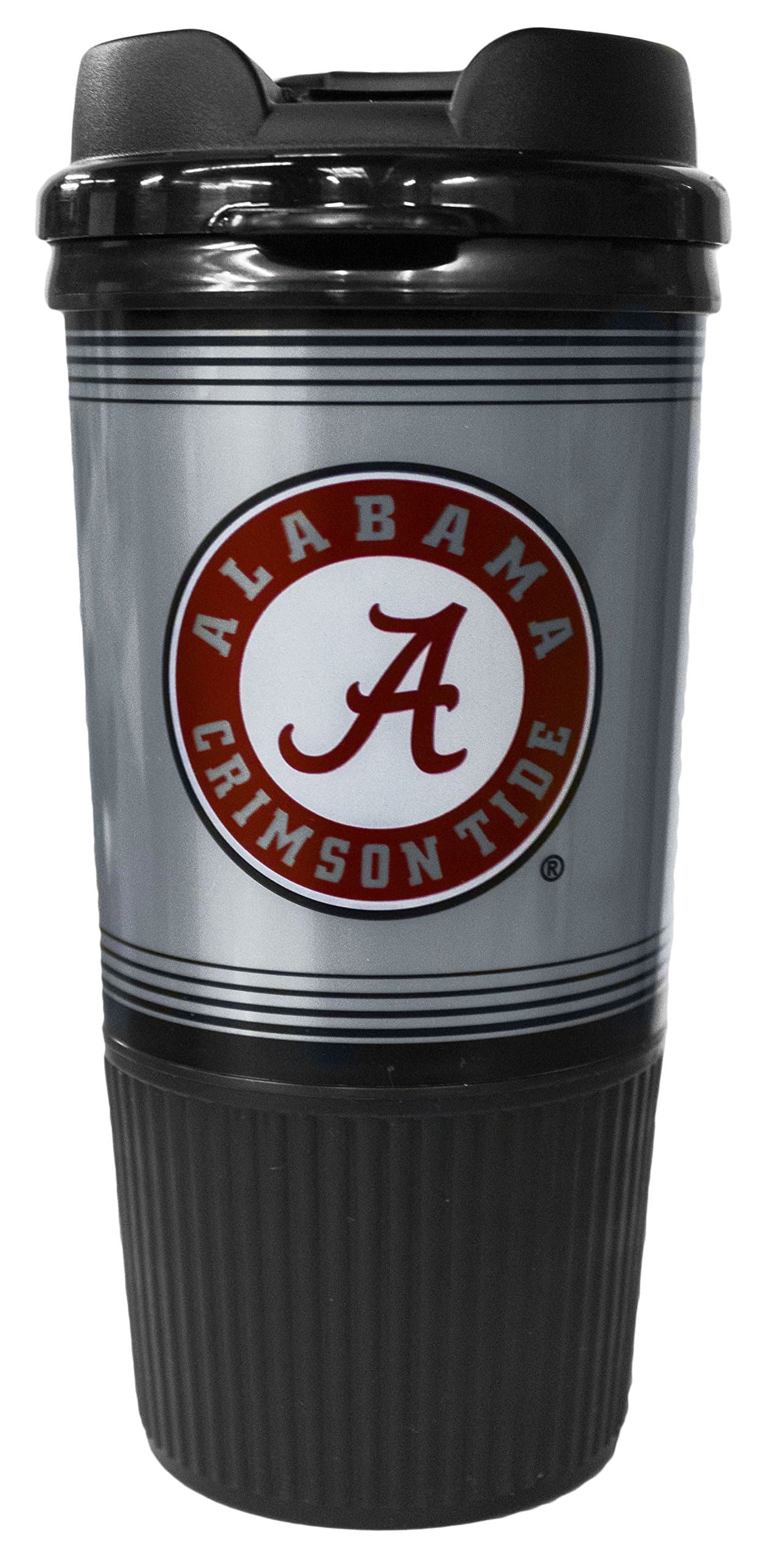 GameDay Novelty NCAA Alabama Crimson Tide Insulated Platinum Gripper Travel Tumbler with No Spill Flip Lid, 16 oz