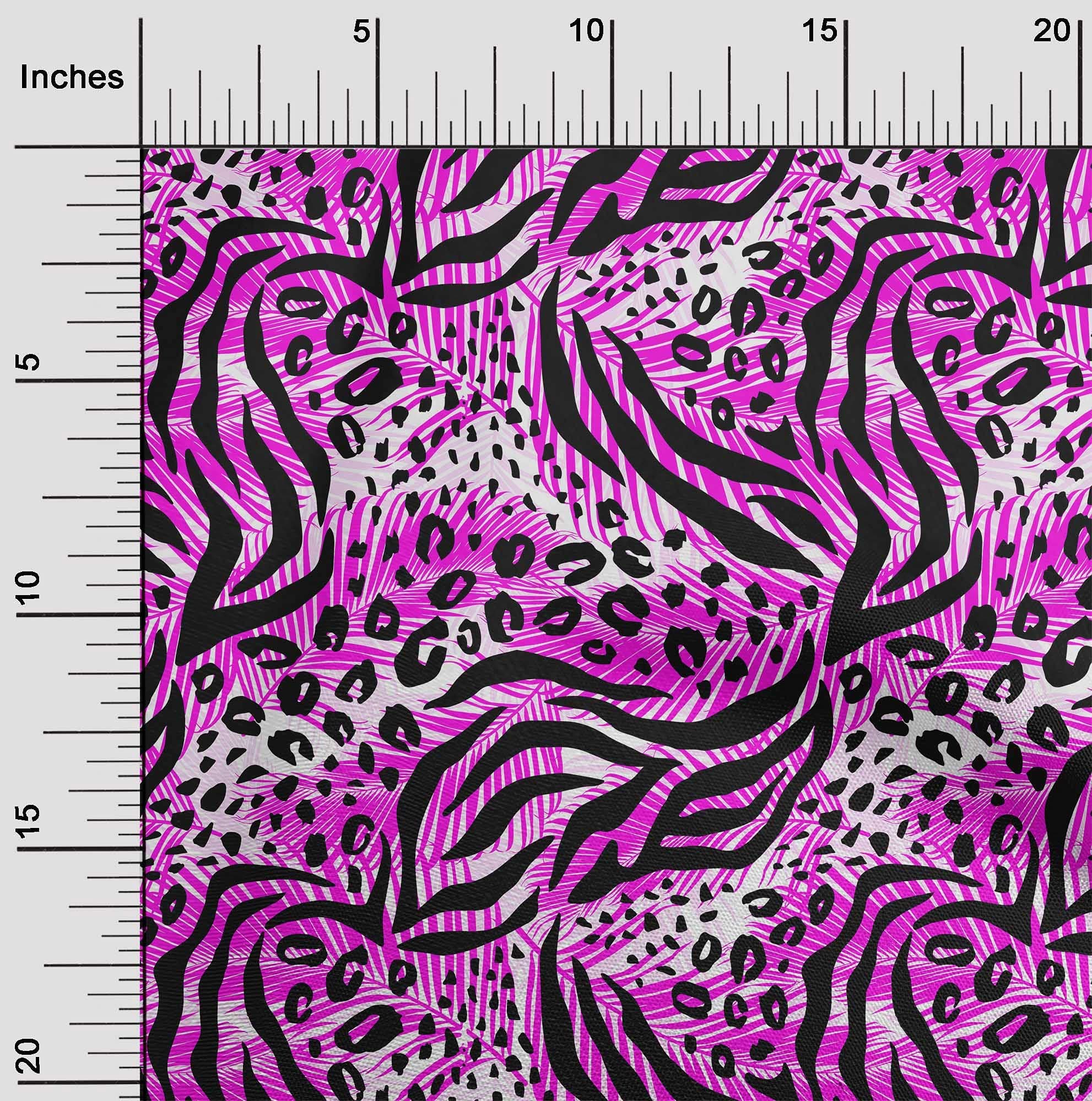oneOone Cotton Silk Fuschia Pink Fabric Animal Skin Craft Projects Decor Fabric Printed by The Yard 42 Inch Wide-HVF