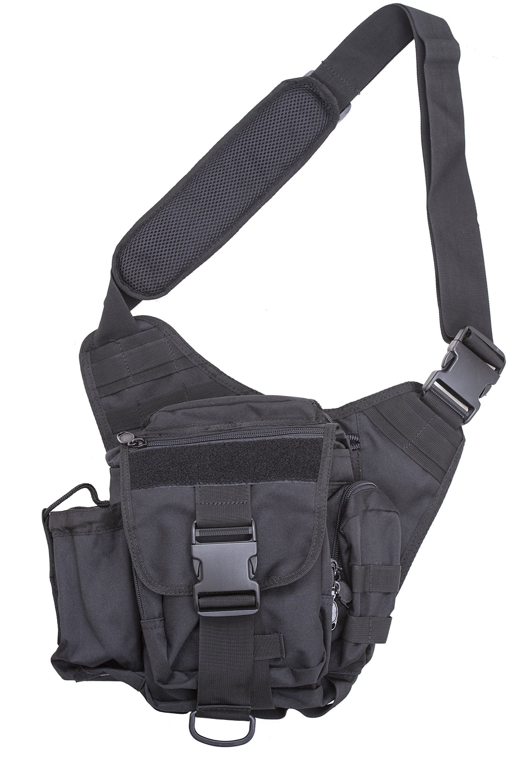 Quality Choices Tactical Messenger Bag, Ergonomic Bag with Shoulder Strap and Bottle Holder