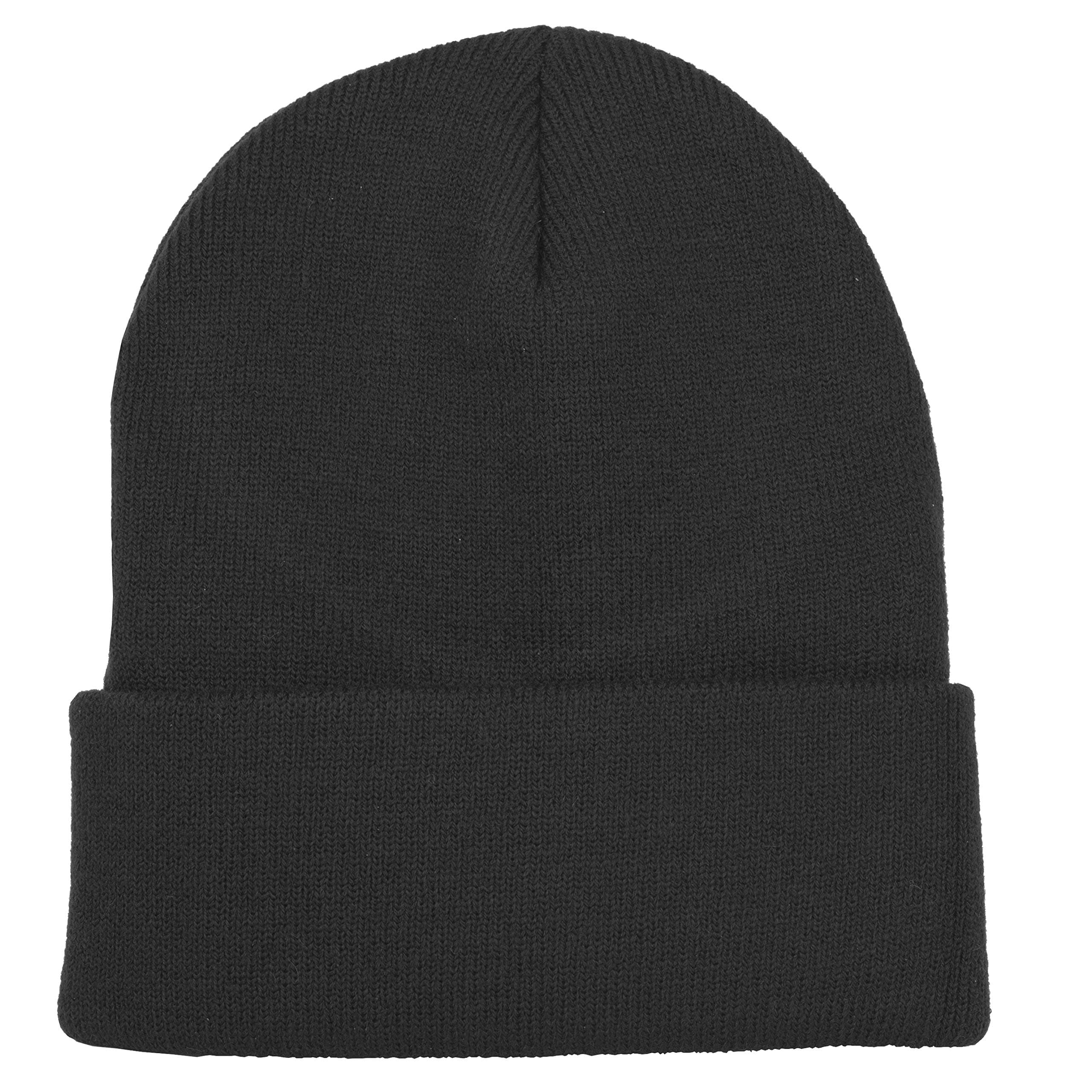 Men Women Warm Knit Cuffed Plain Beanie Hat Skull Cap.