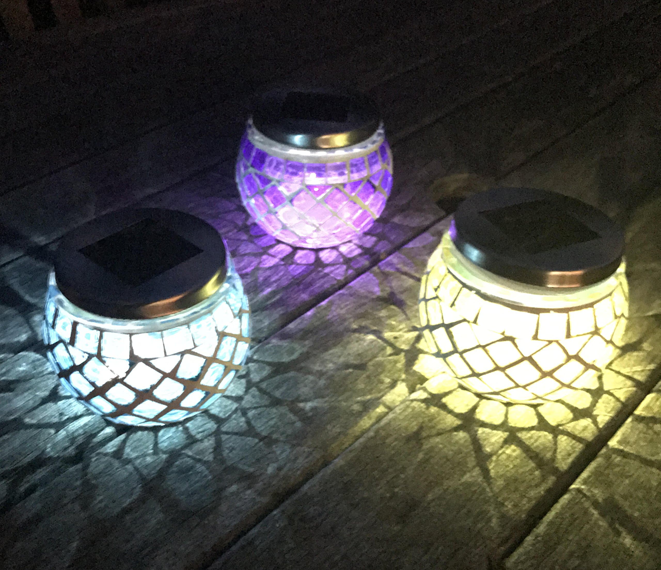 Super Bright Solar Mosaic Glass Ball Lanterns-Set of 3