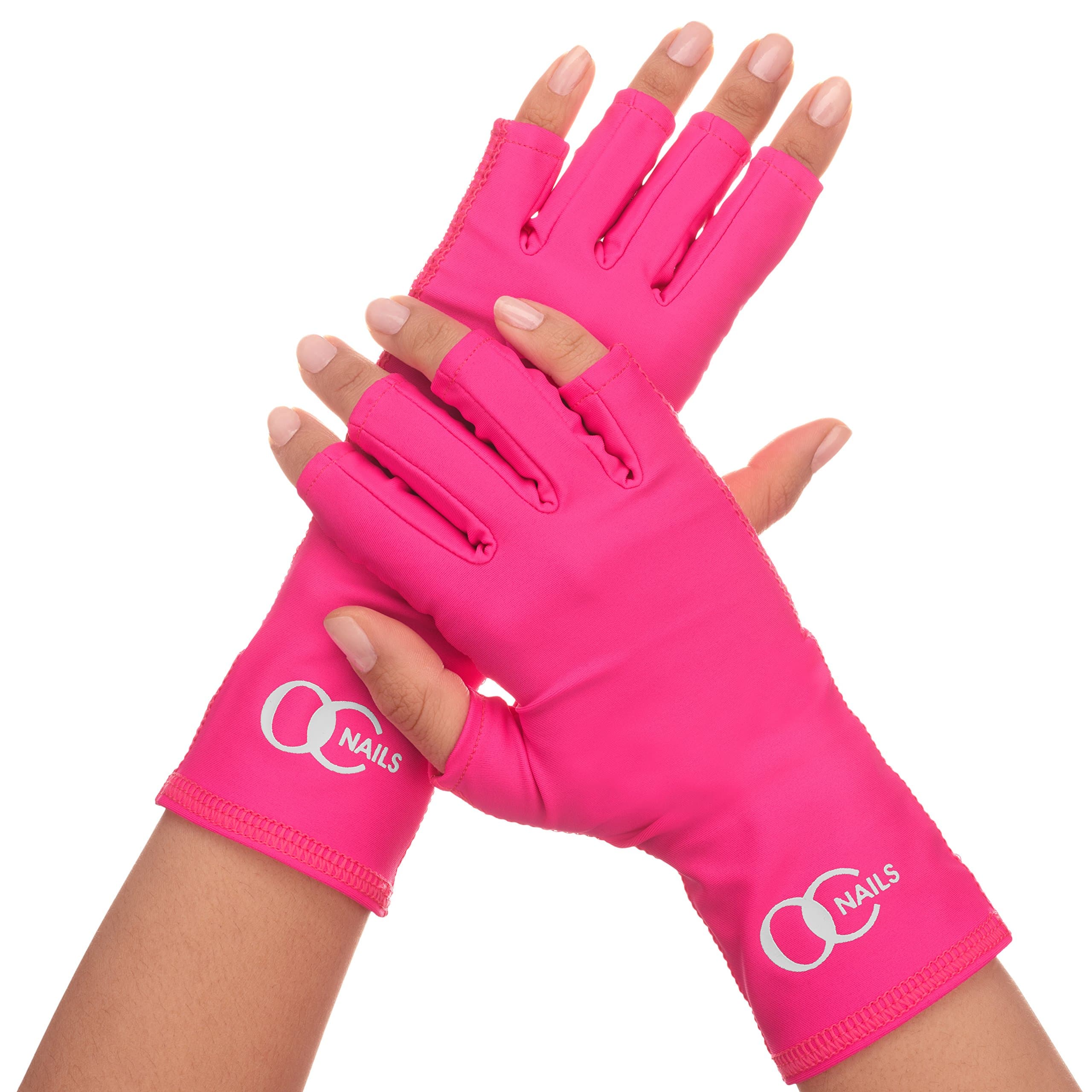 OC Nails UV Shield Glove (HOT PINK) Anti UV Glove for Gel Manicures with UV/LED Lamps