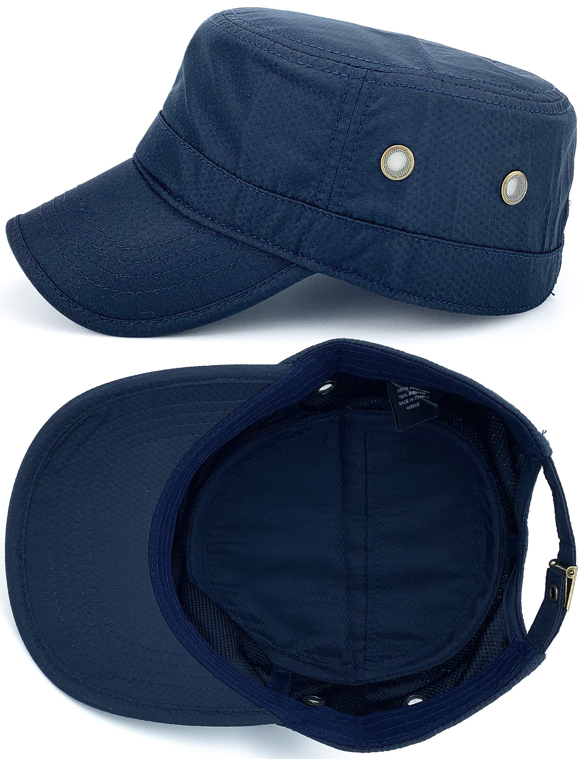 Rayna FashionRayna Fashion Hidden Pocket Cadet Army Hat Quick Dry Military Style Flat Top Baseball Dad Sun Cap
