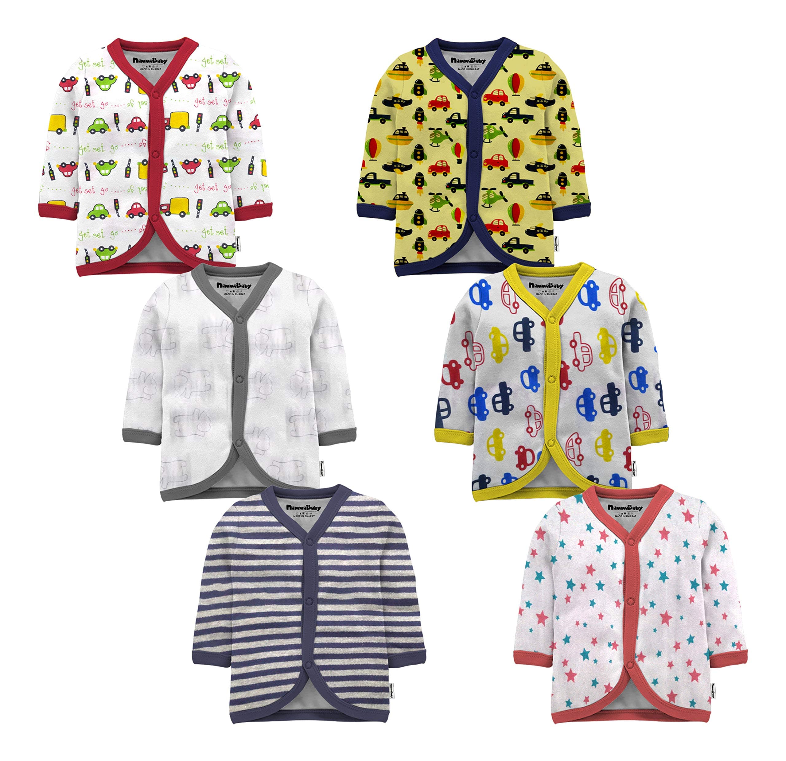 Tinchuk Baby Boy's & Baby Girl's Printed T-Shirt/Jhabla/Nightsuits with Assorted Prints- Multi-Pack