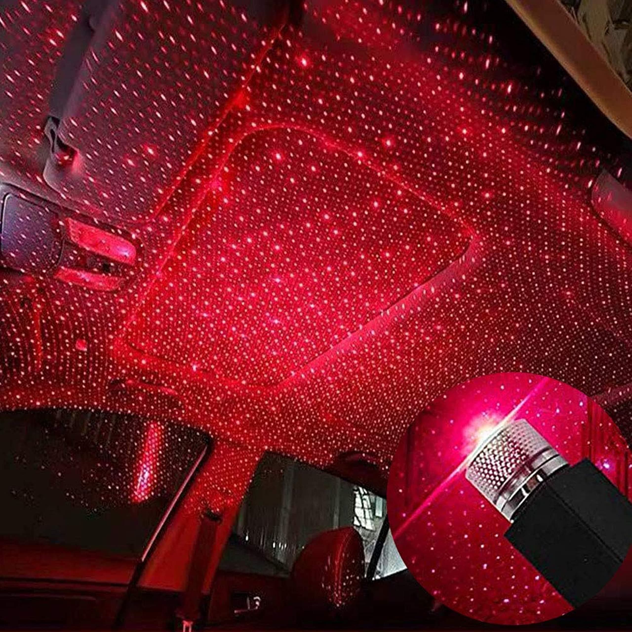 Xifaxan Car Star Lights USB, Romantic Auto Roof Star Lights, Adjustable Angle and Star Density with Decorations for Car'S Interior, Ceiling, Bedroom, Party and More