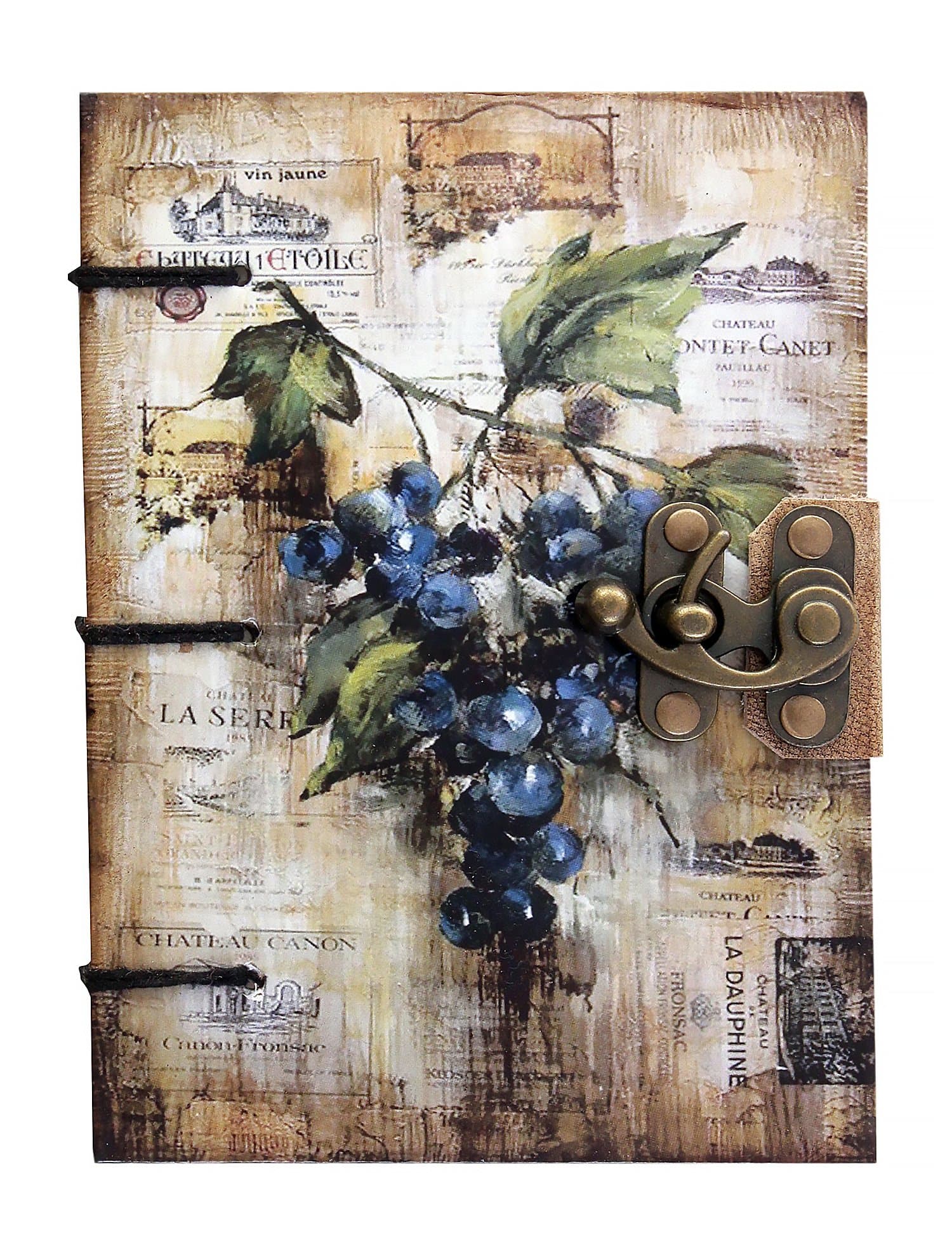 Craft Play Handicraft Grape Print Special Binding With Lock and Antique Pages