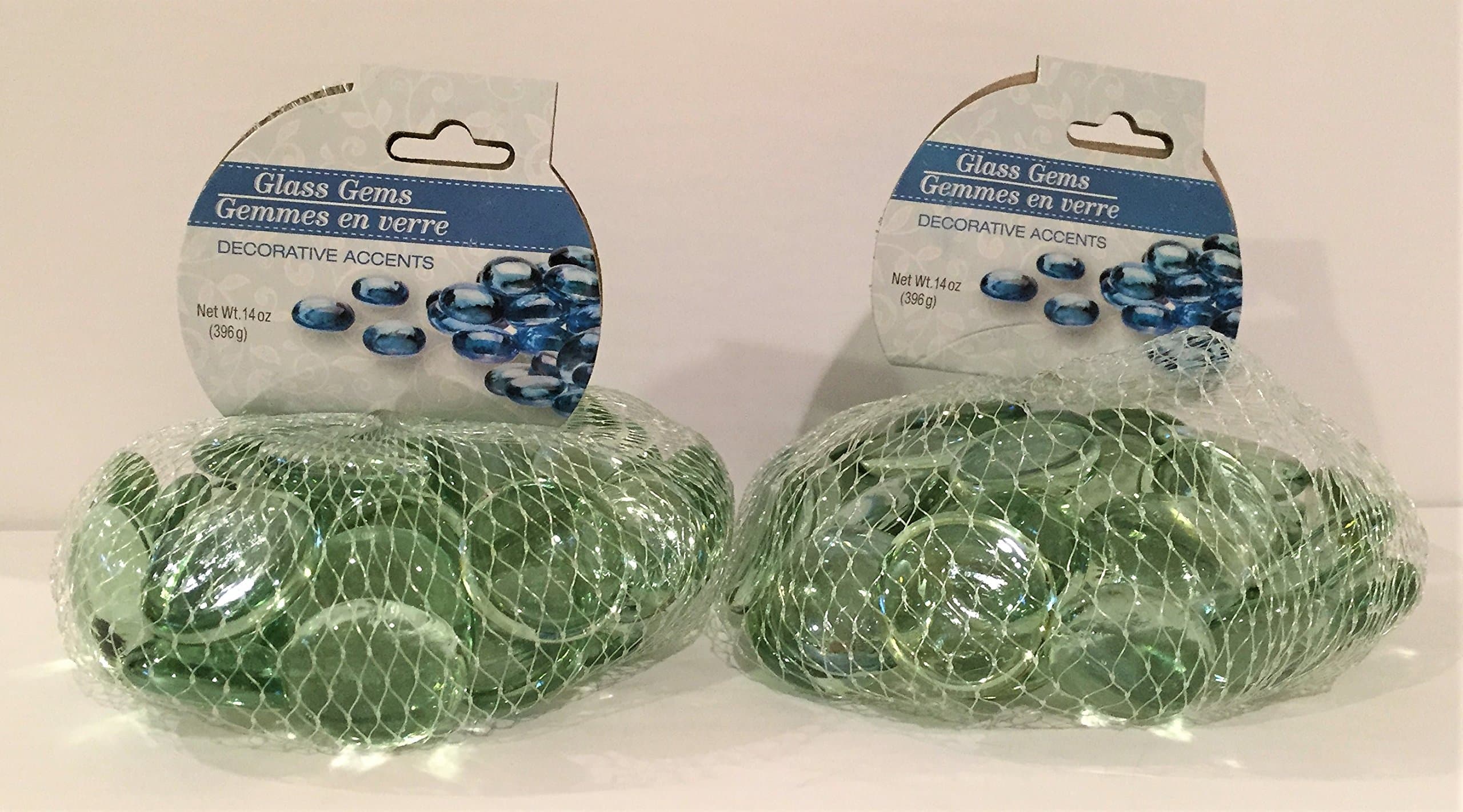 2 Pack - Clear Glass Gems - Vase fillers, Arts & Crafts, Mosaic, Table Confetti, etc. - 1/2-3/4 Diameter - 1.75 lbs - Approx. 170 Pieces