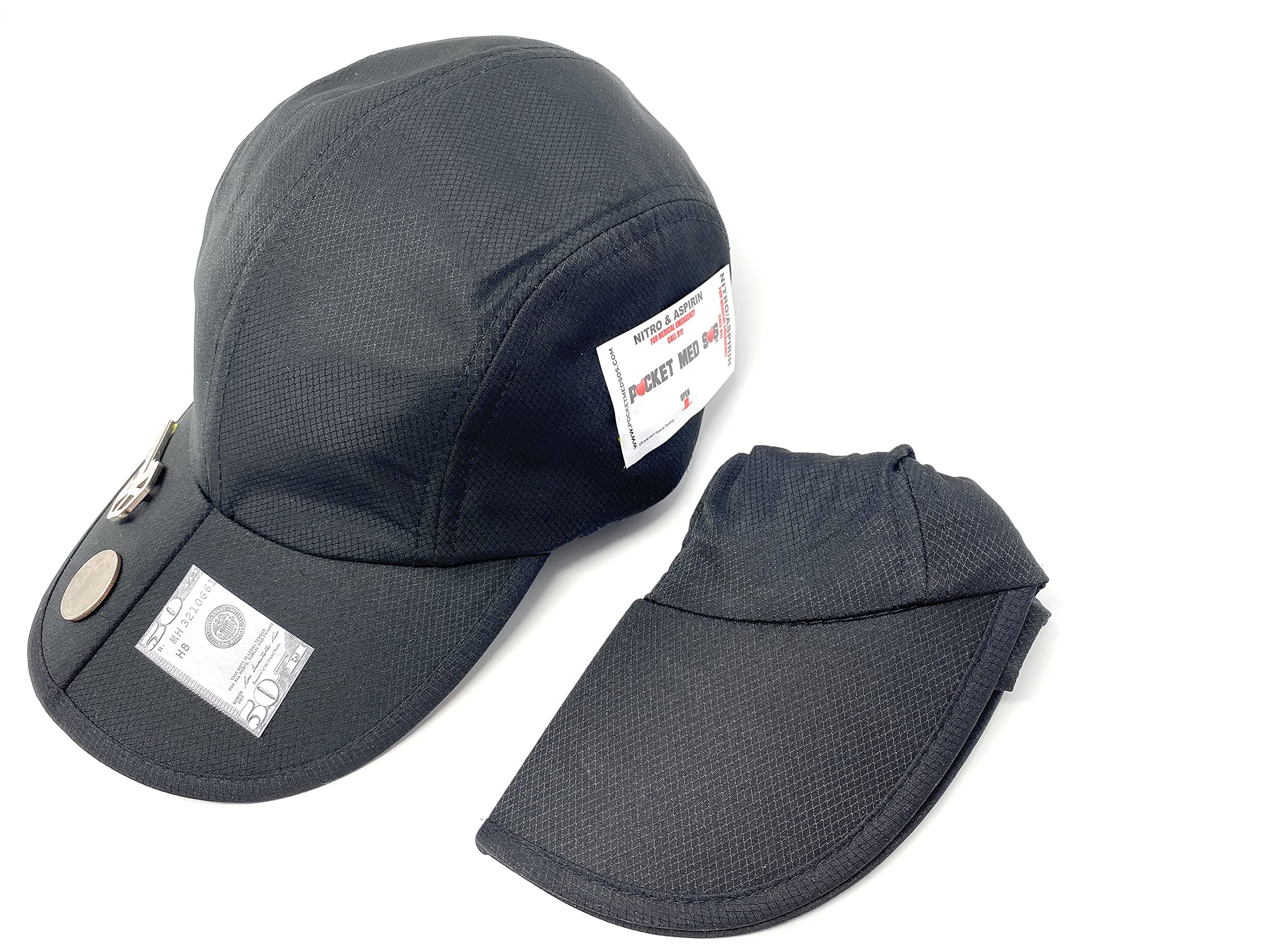 Shabz Folding Cap with 4 Secret Pockets for Cash and Keys
