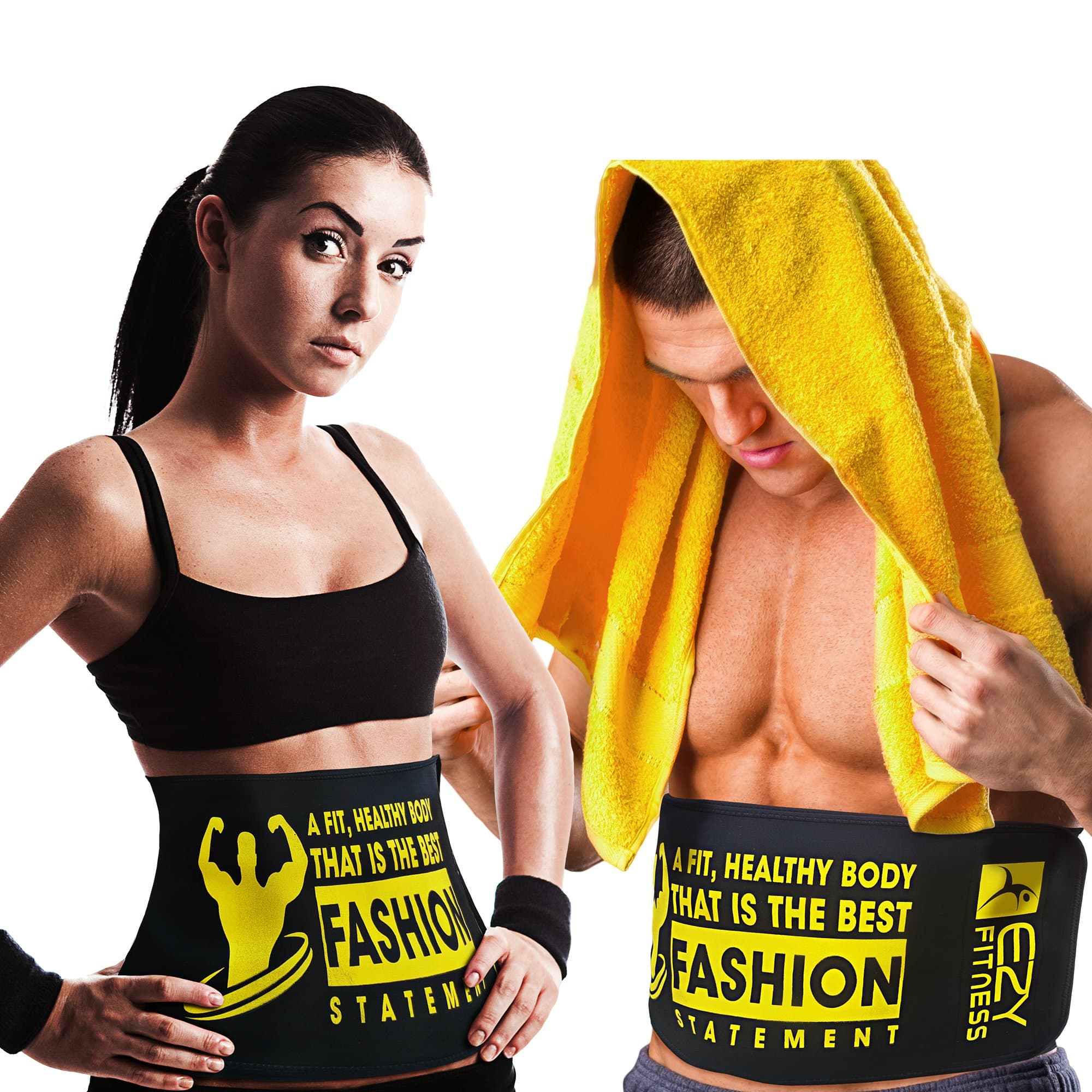 EZY Fitness Waist Trimmer Ab Belt for Men & Women - Waist Trainer Made of Neoprene 10" Width & Fits up to 46" in Length - Low Back & Lumbar Support - Abdominal Trainer & Acts As Abs/Core Trainer