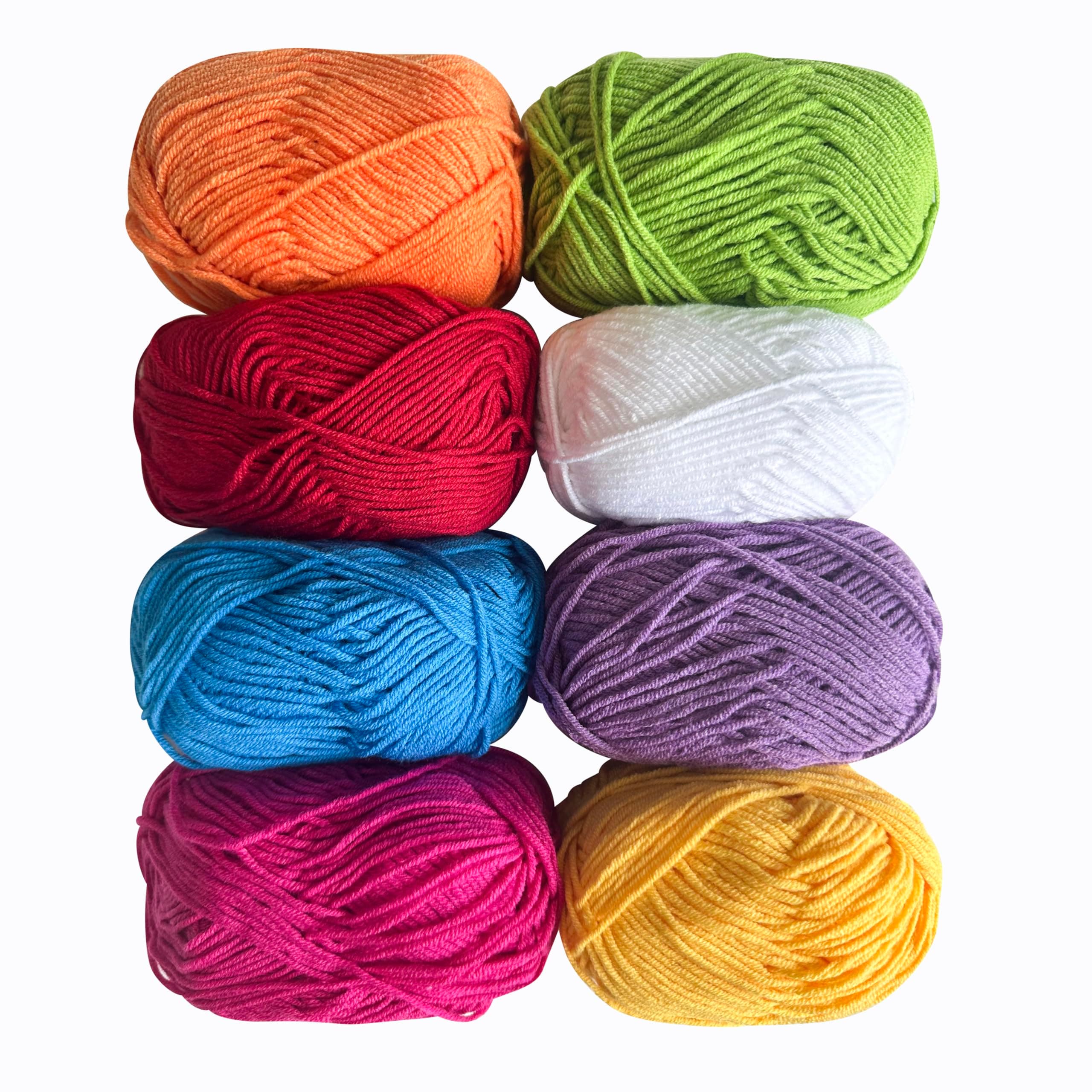 Grab Mantra 8-Pack Vibrant Yarn Set for Knitting & Crochet Projects
