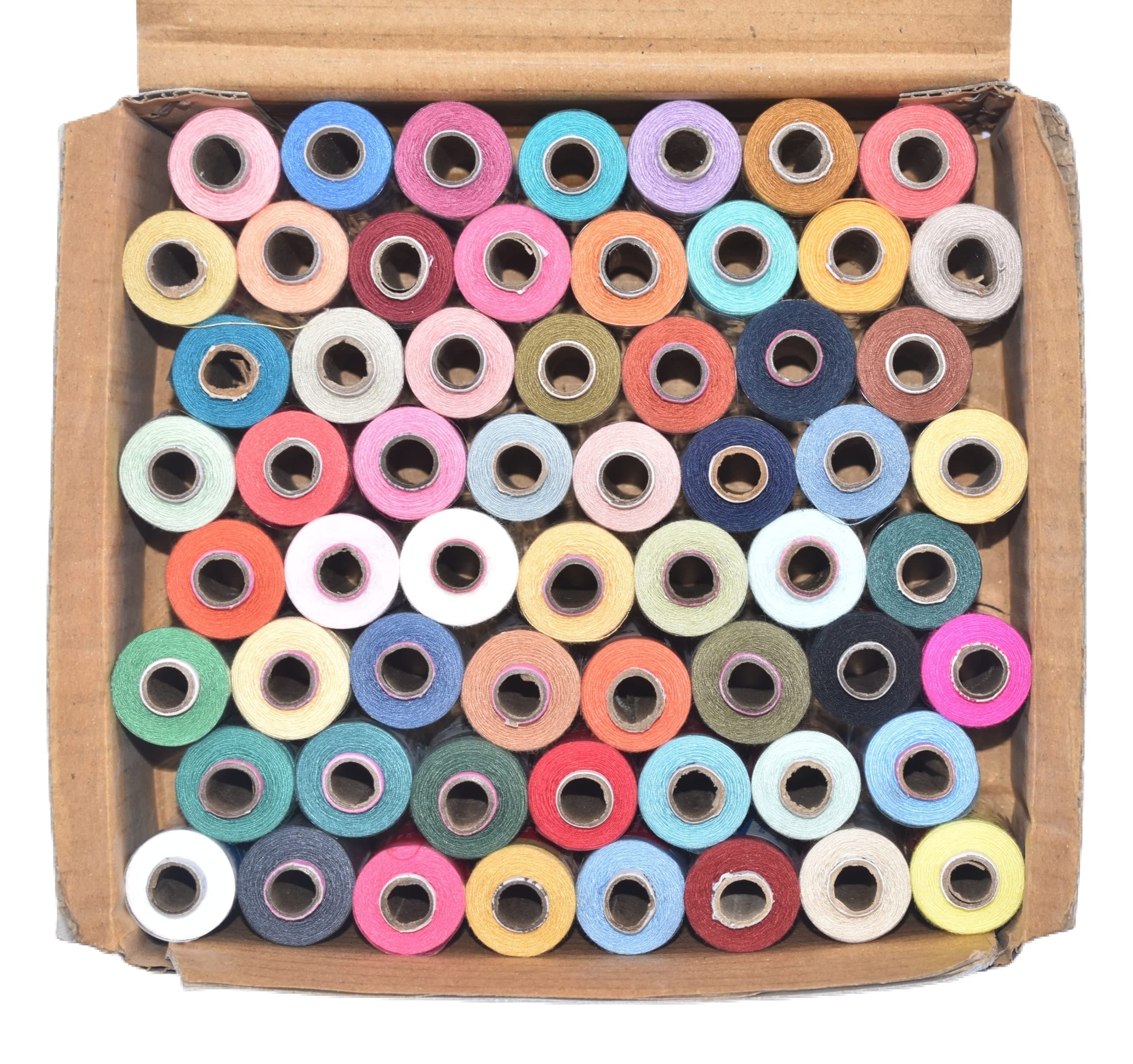 HUNNY- BUNCH® Premium Mira Poly Thread - Polyester Sewing and Tailoring Thread 3 Ply (400 Meters of Each Tube - 60 Tubes Per Box) Multi Brand and Multicolored