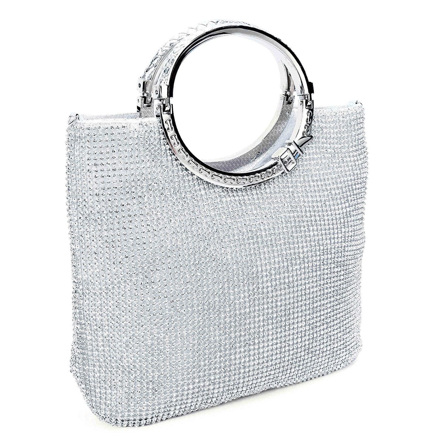 MomeracoWomen Crystal Rhinestone Evening Clutches Bags Wedding Purse Handbags