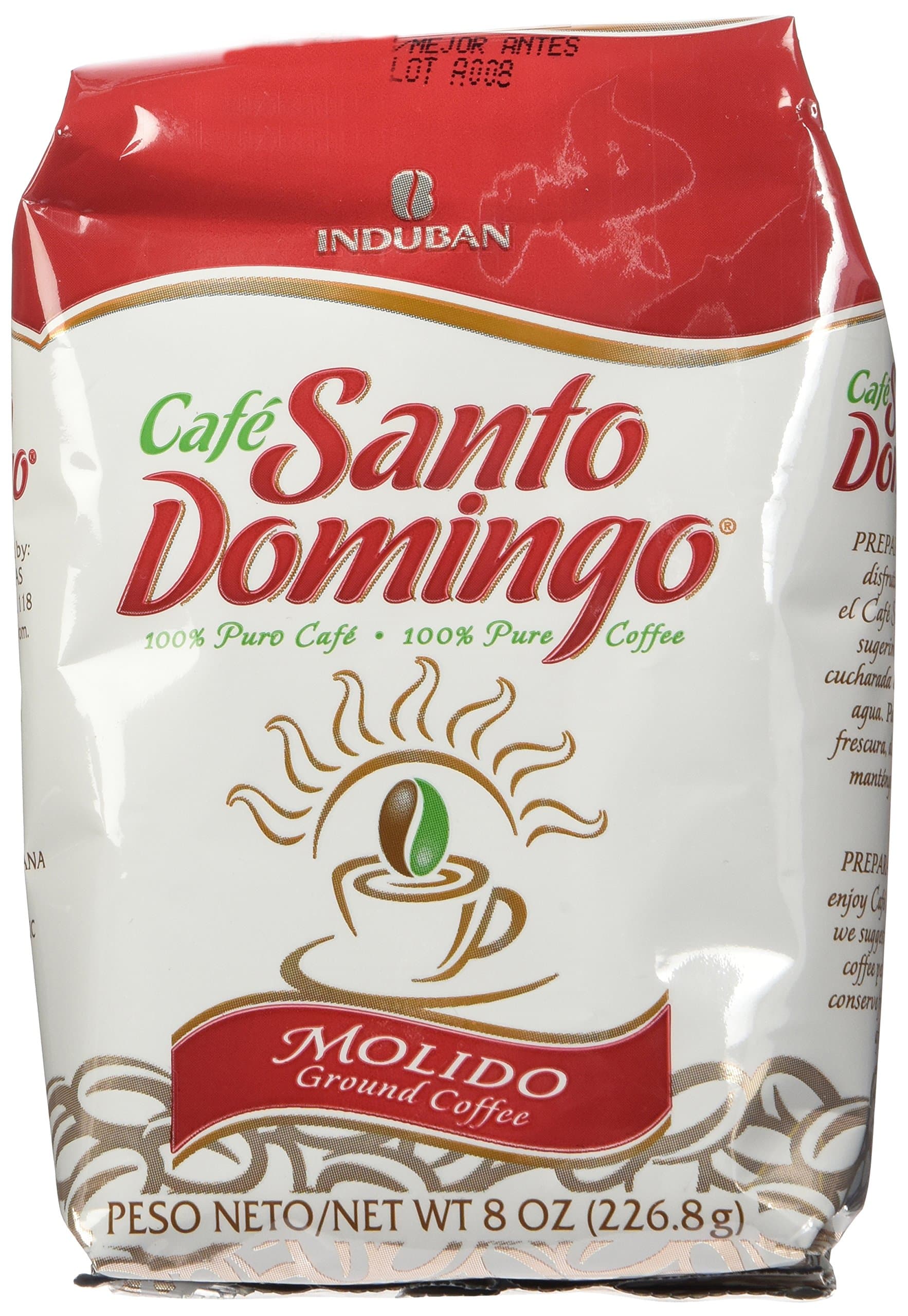 Santo Domingo 100% Pure Ground Coffee Bag 8 Oz.