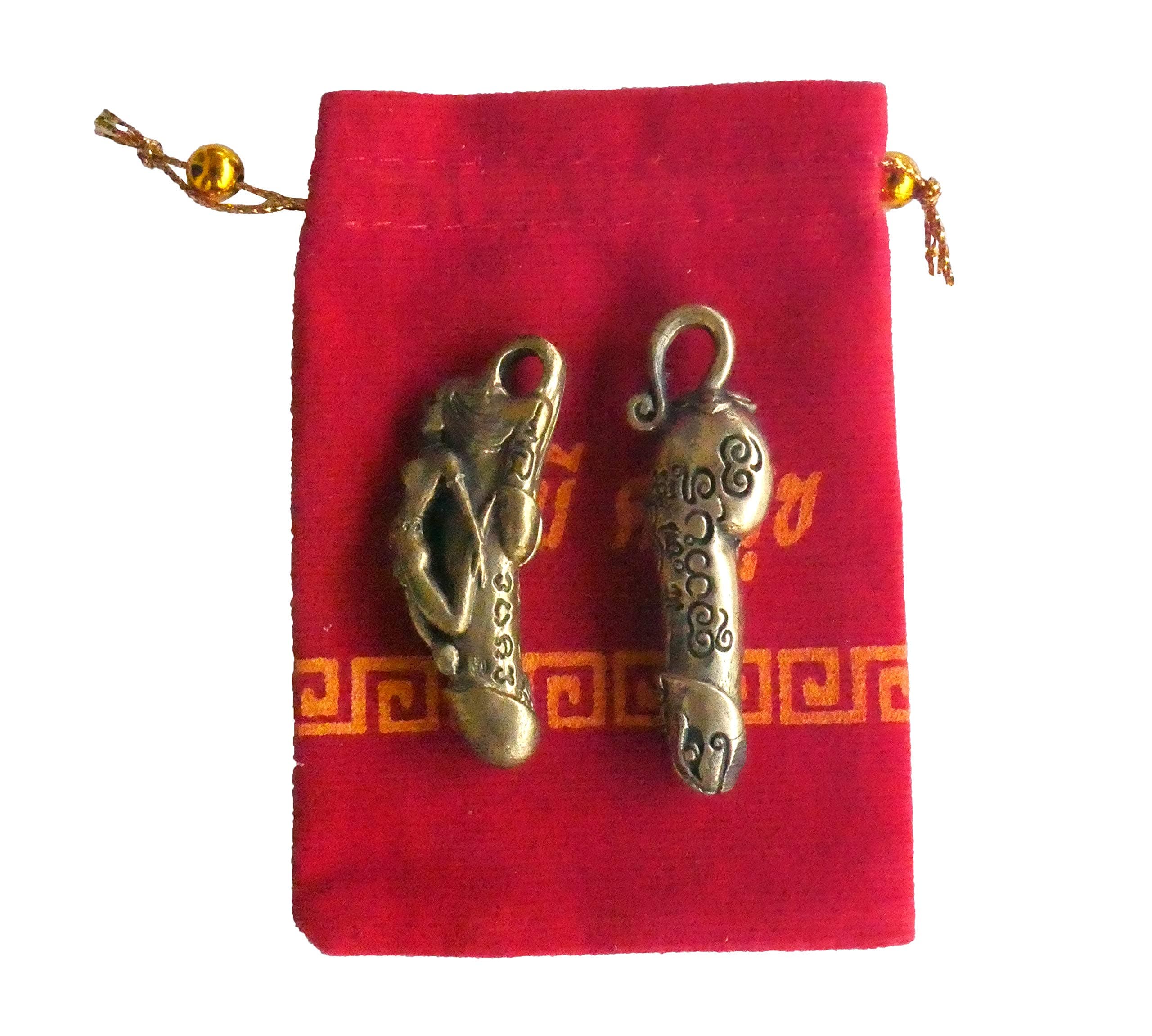 2 Pendants Paladkik Jewelry Thai Amulets Brass Love Attraction