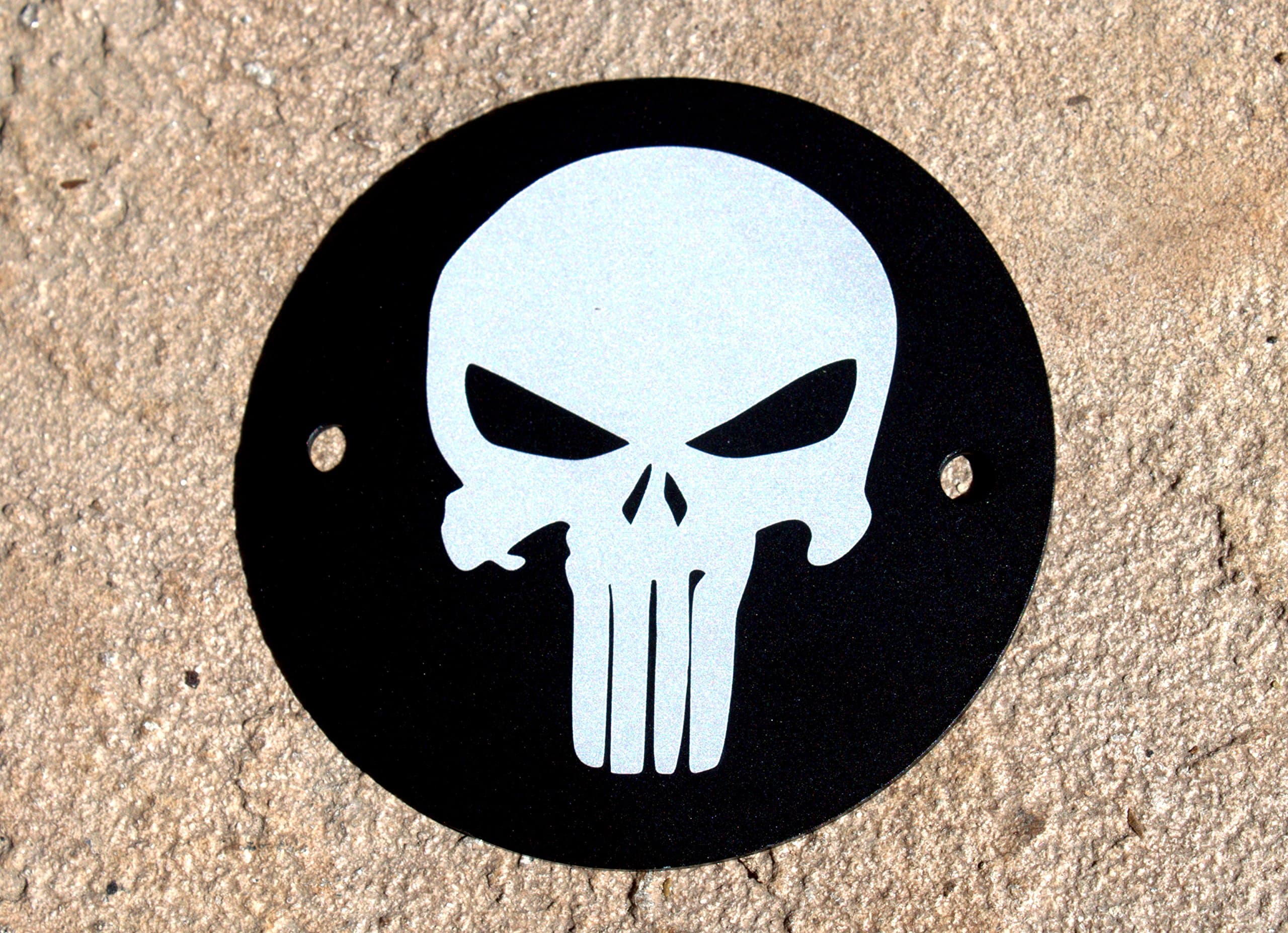 Original Punisher Skull 2 Hole Points / Timing Cover Fits Harley Davidson