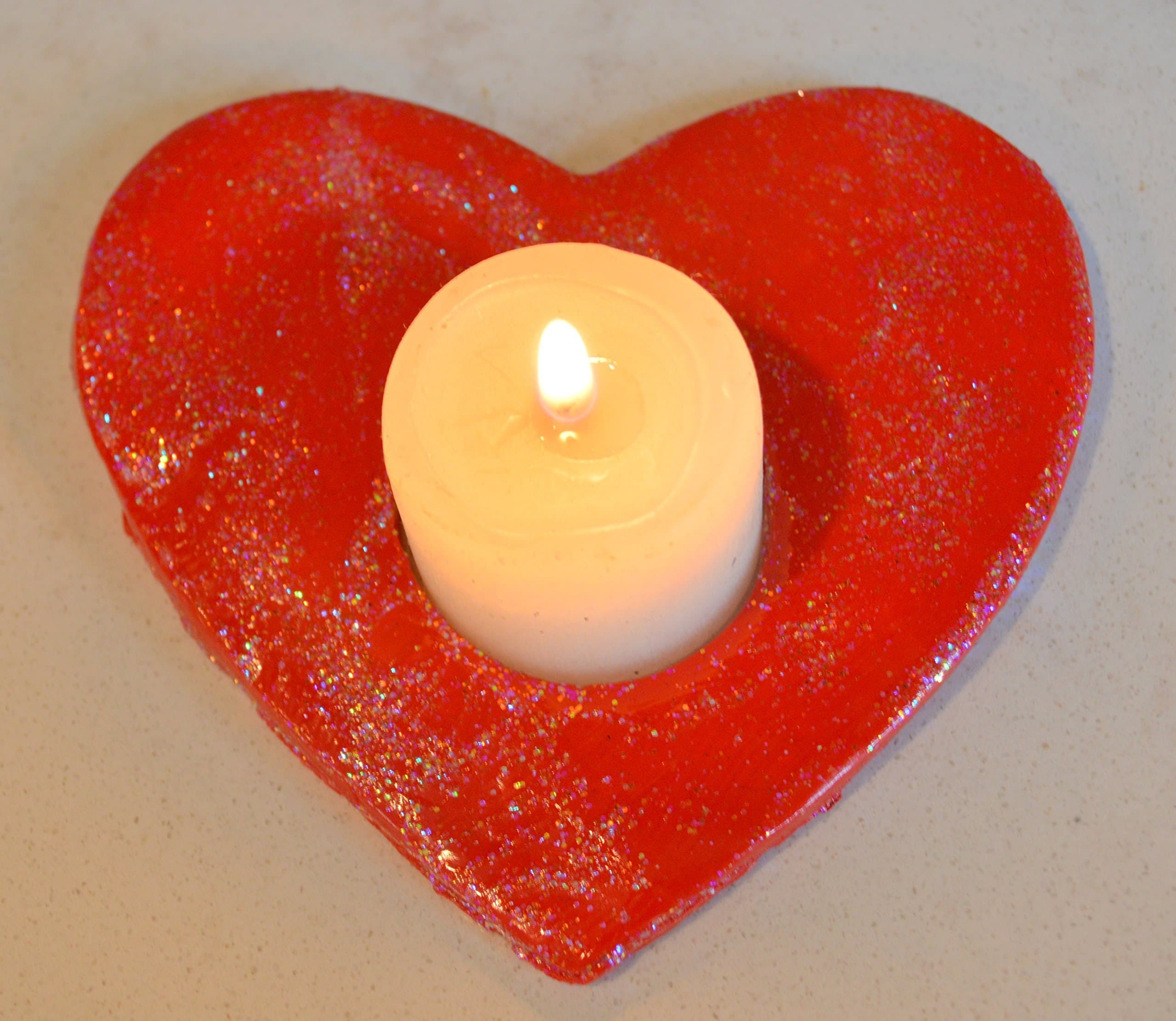 Heart Shaped Votive Candle Holder - Valentines Day Tea Light Candle