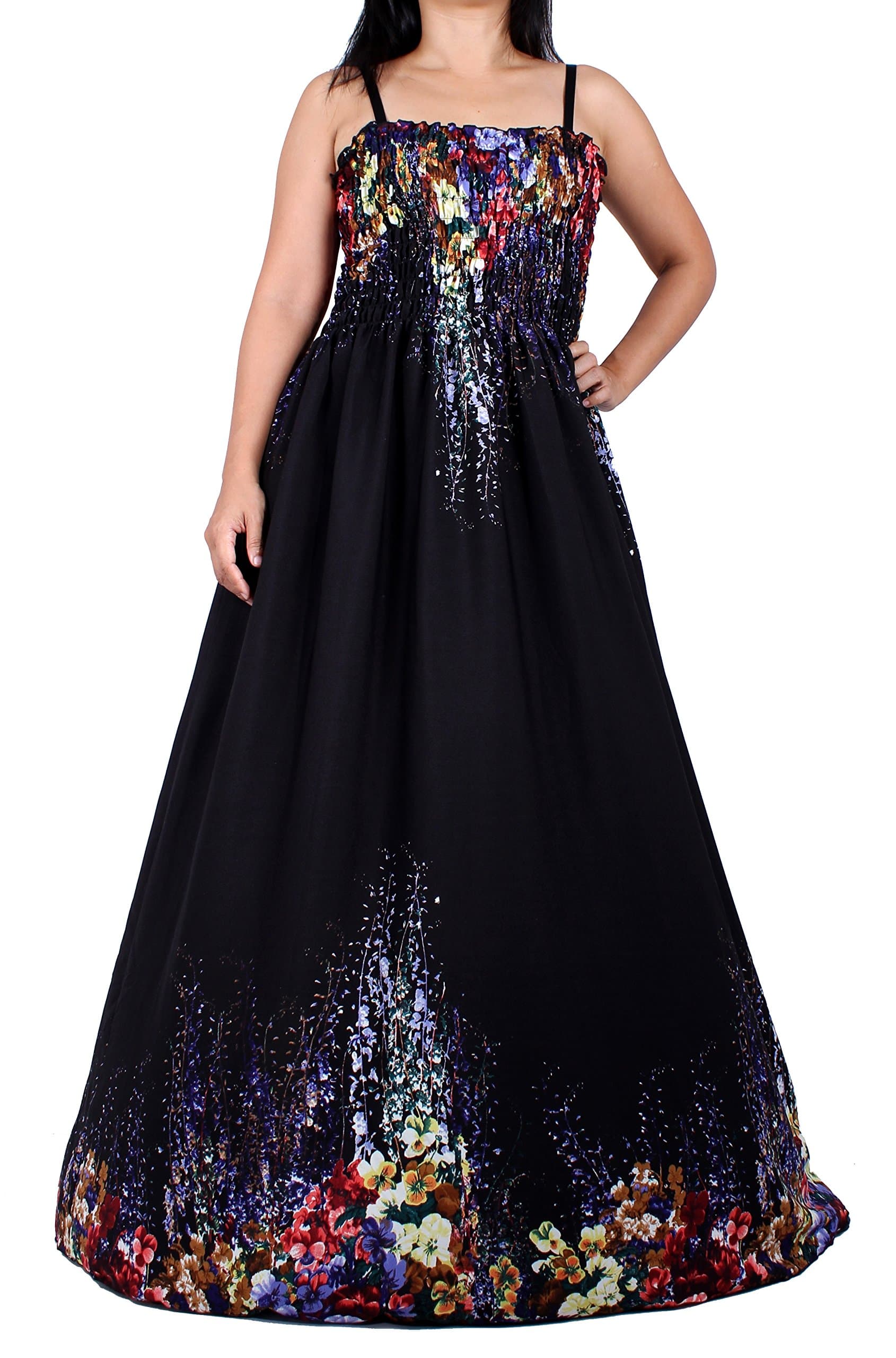 Maxi Dress for Women Plus Size Summer Beach Wedding Evening Party Night Sexy Fashion (Petite Fleur, 1X)