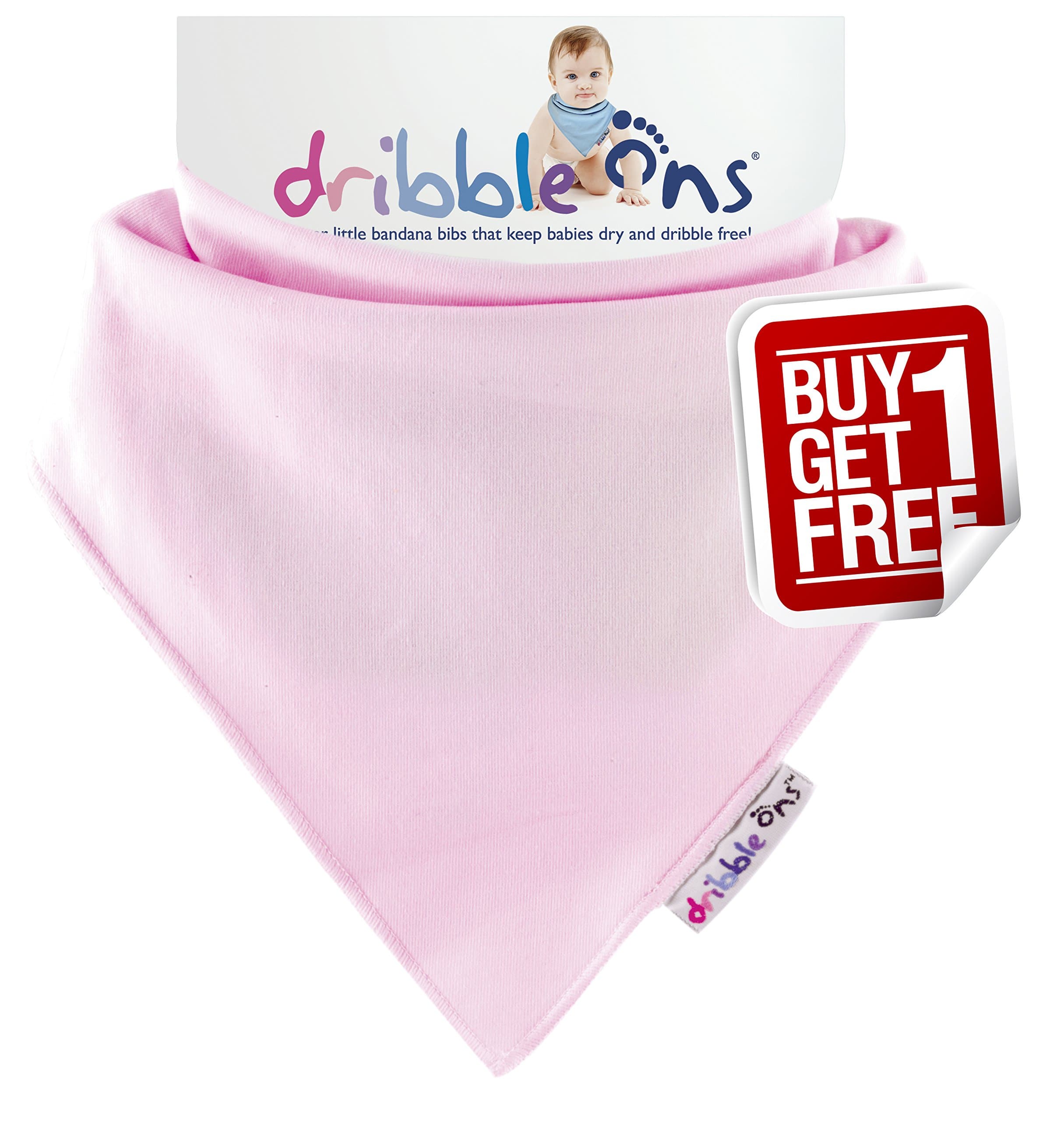 Dribble Ons Bib - Baby Pink (0-24 Months)