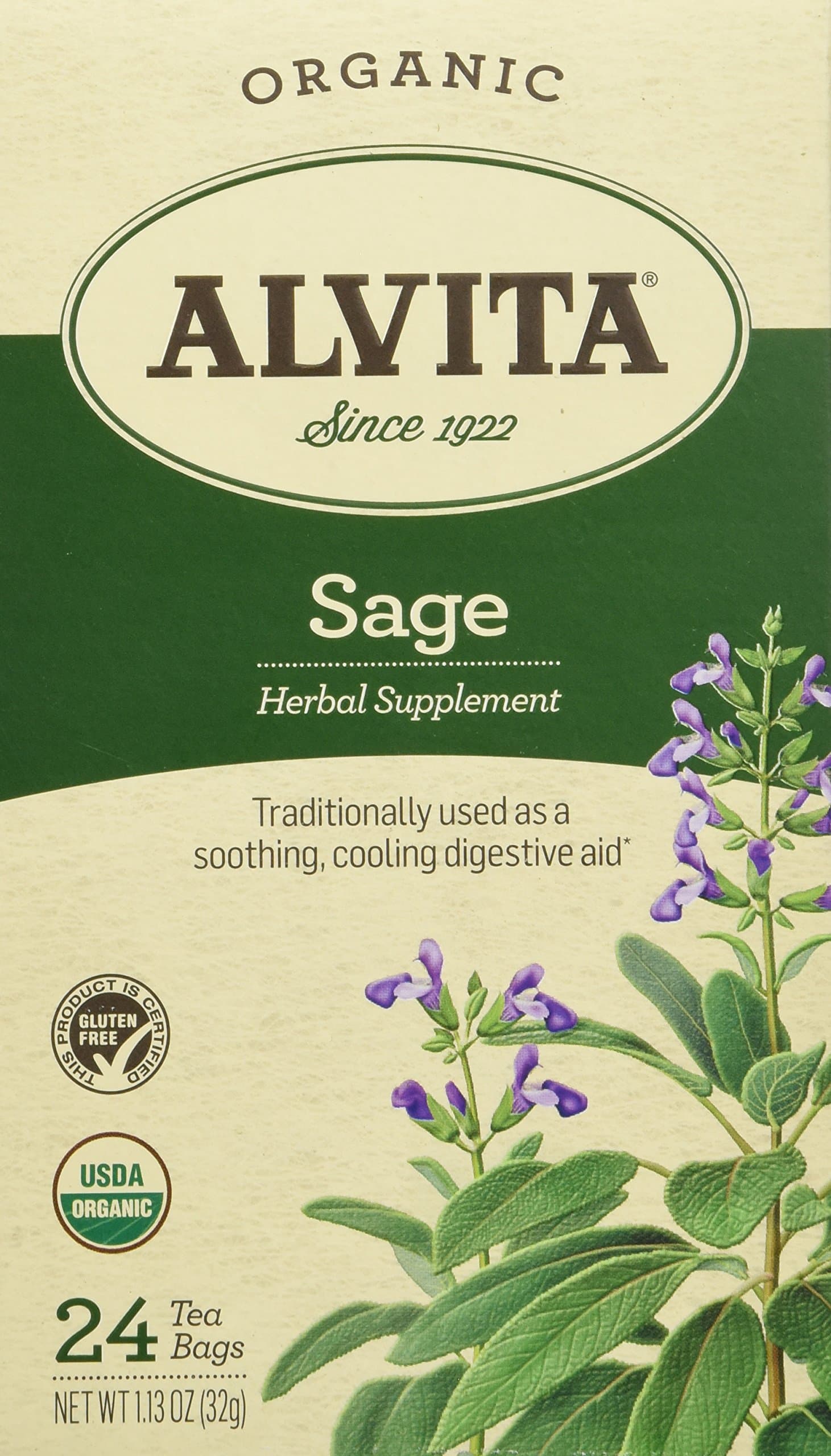 Alvita Teas Sage Tea Bags, 24 Count