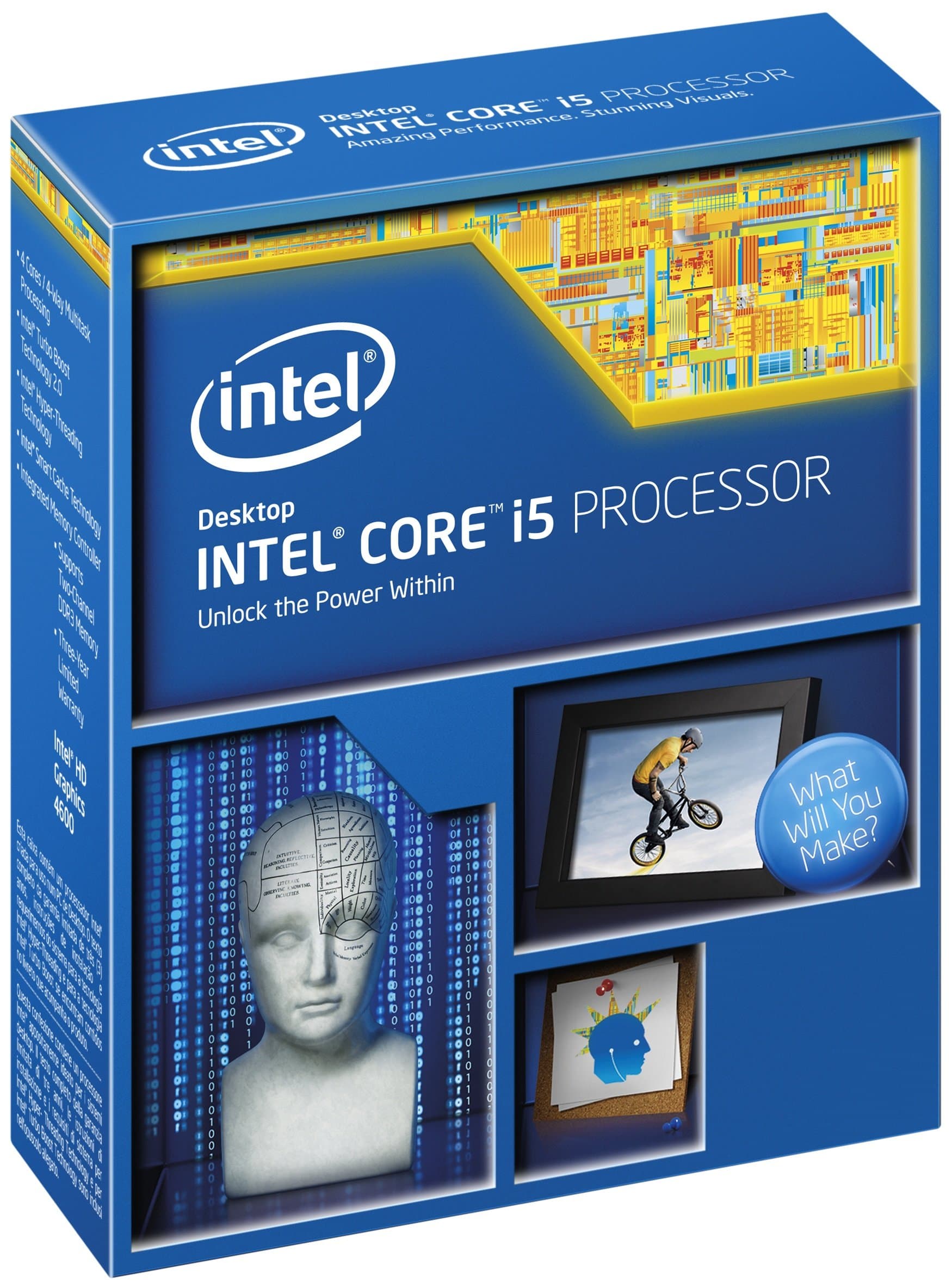 Intel Core i5 4670K CPU (3.4GHz, 4 Core, 4 Threads, 6MB Cache, LGA12C Socket, Box)
