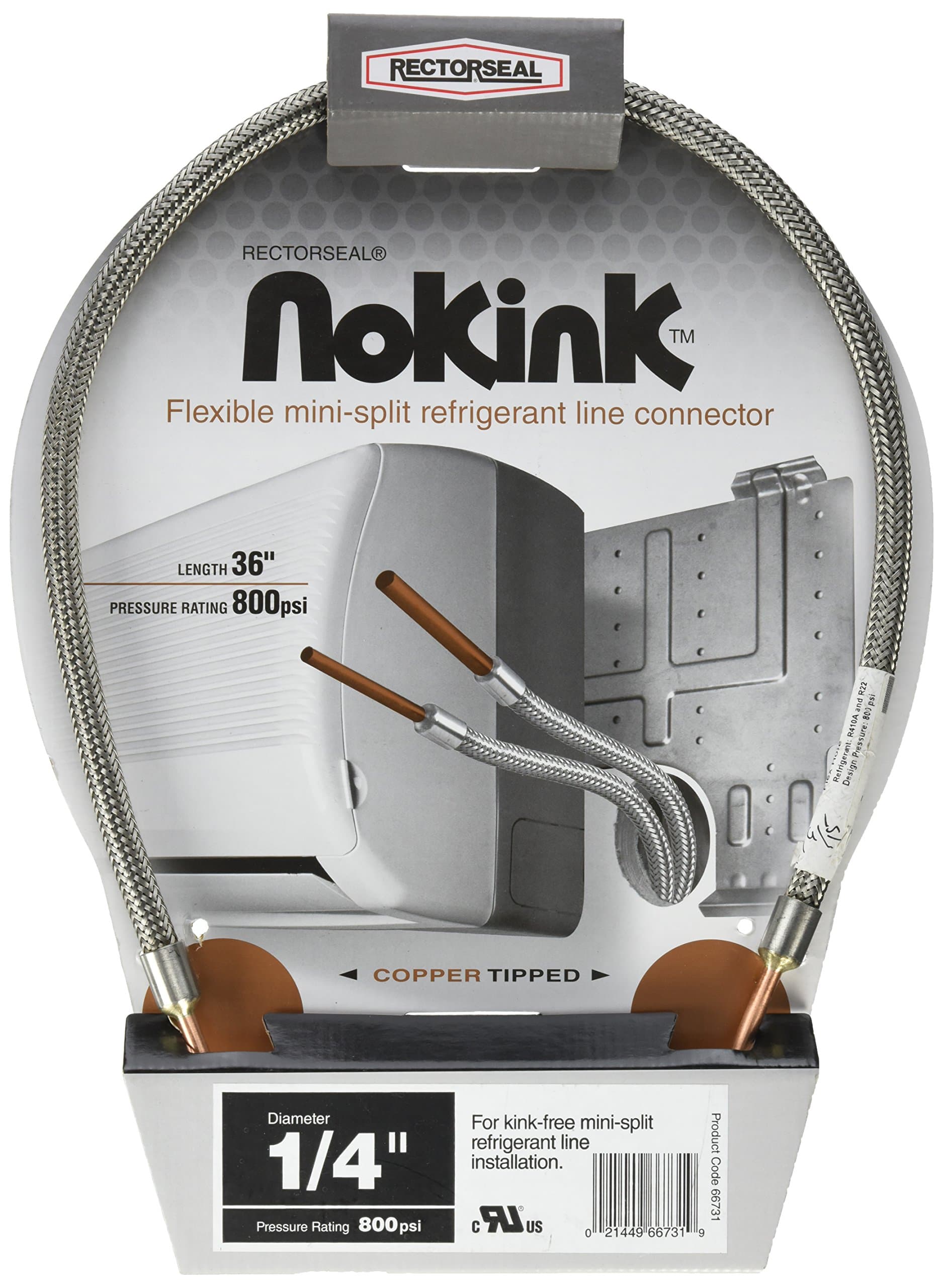 Rectorseal 66731 NoKink Flexible Refrigerant Line Connector, 1/4"
