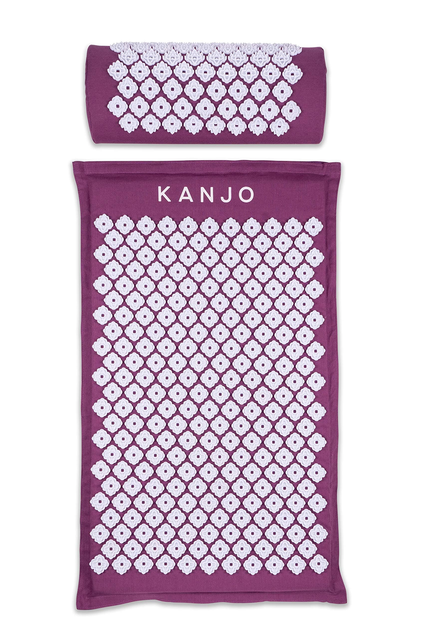 - Kanjo Acupressure Mat and Pillow Set for Back Pain Relief & Neck Pain Relief, with Pressure Points for Muscle Pain Relief with Travel Bag - Amethyst