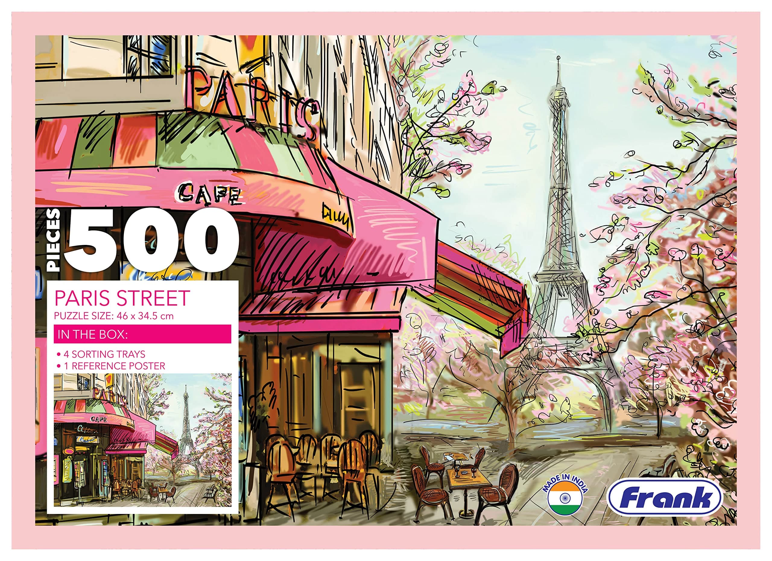 Frank Paris Street 500 Piece Jigsaw Puzzle for Adults & Kids Above 10 Years | Fun and Challenging Having Realistic Illustrations | Puzzle Games for Focus, Memory and Stress Relief, Gifts for Teenagers