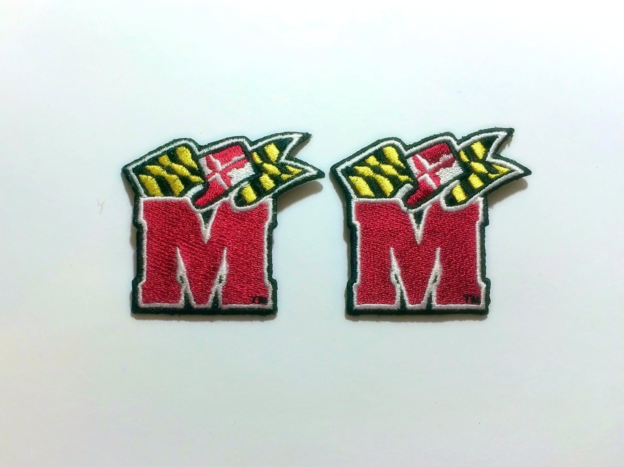2 Maryland Terrapins Embroidered Iron on, terps sew on Patch S Set Ship fro USA