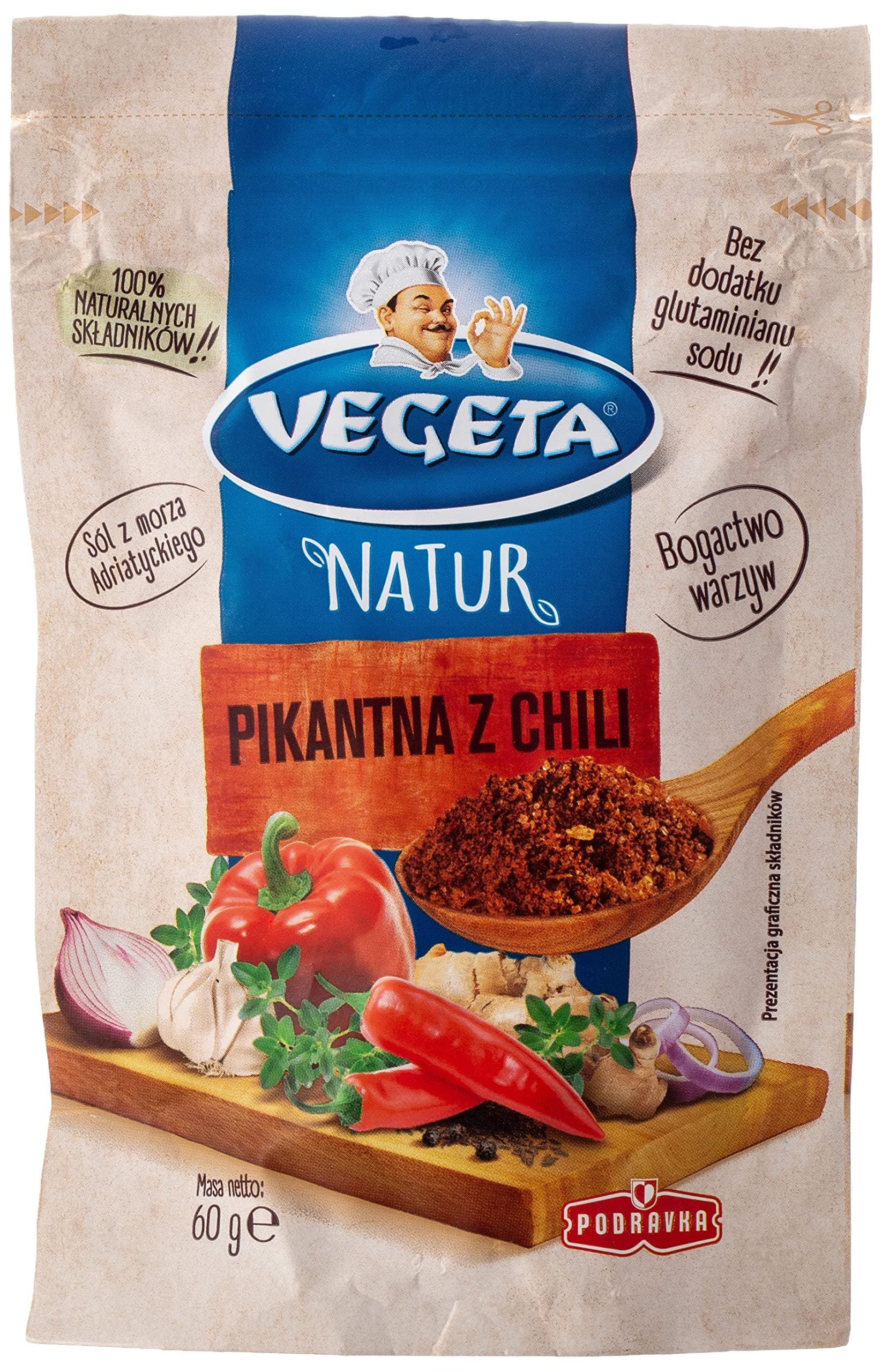 Vegeta Natur Chili All Purpose Seasoning 60 gm Pikantan Z for Spicyness and Taste