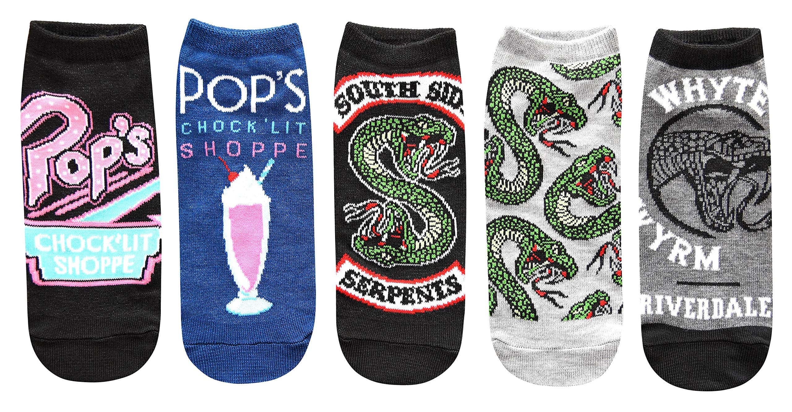 Riverdale South Side Serpents Juniors/Womens 5 Pack Ankle Socks