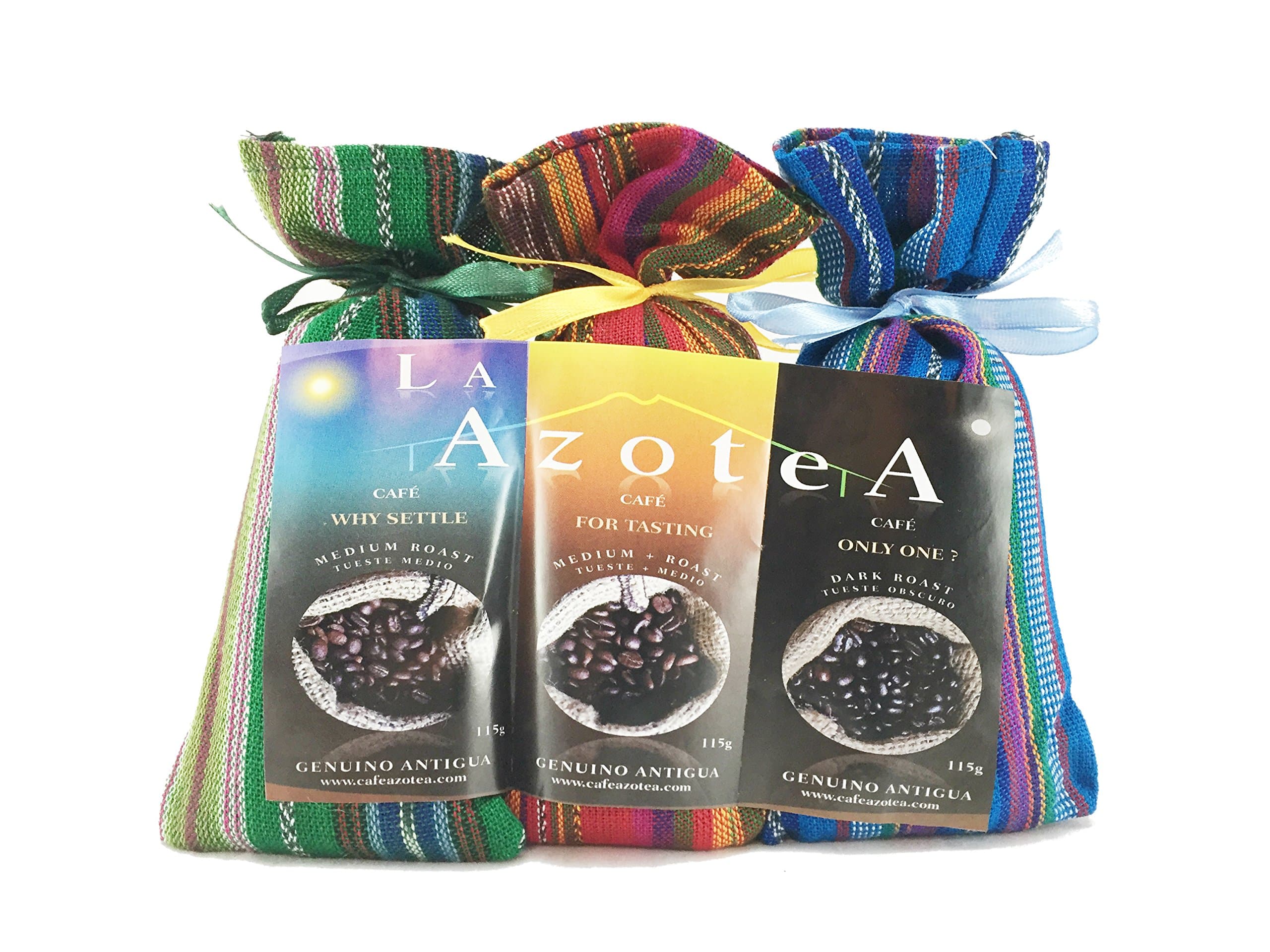 La Azotea Estate Coffee Antigua Guatemala | 100% Arabica Gourmet Coffee Sampler/Gift Set | Medium Roast Americano/Medium + Roast Full City/Dark Roast Espresso (Ground)