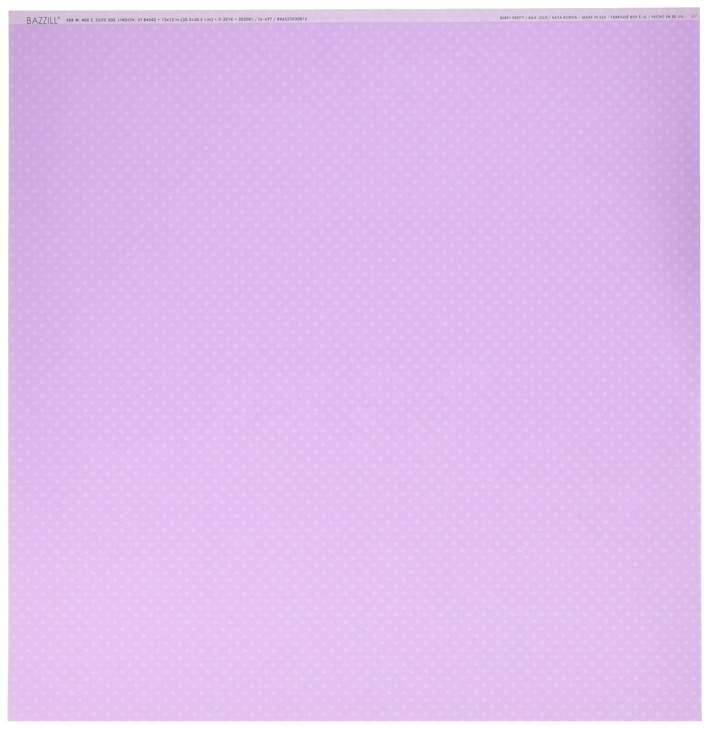 Bazzill BBP-T6-697D Cardstock Berry Pretty 12X12 80Lb Dot Swiss, Multicolor